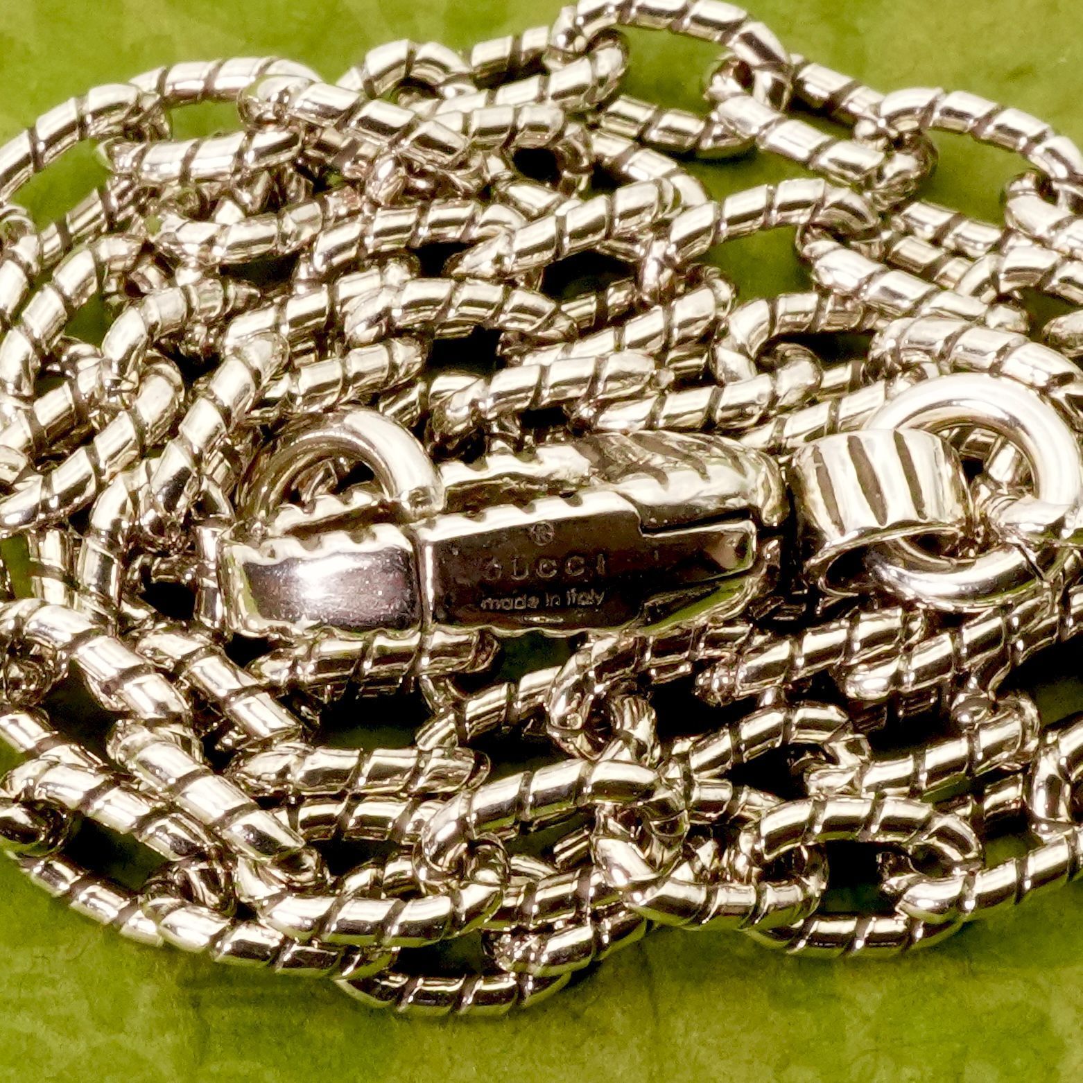 極美品 グッチ インターロッキング チェーン ネックレス/24-5797S