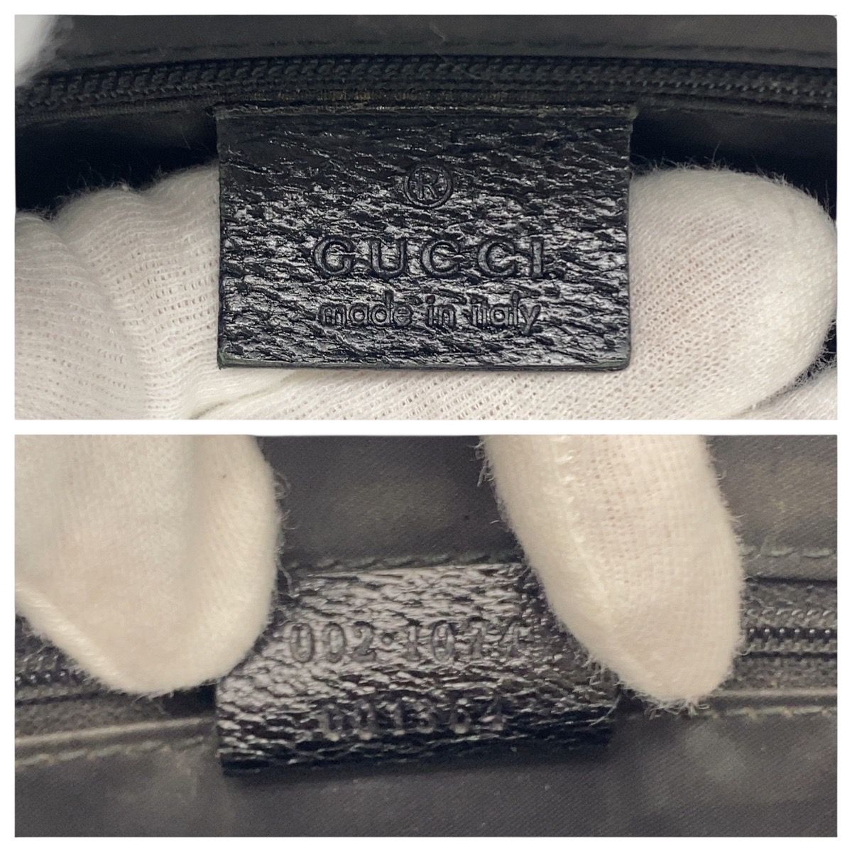 GUCCI グッチ ジャッキー ブラック 黒 シルバー金具 レザー 002 1074 
