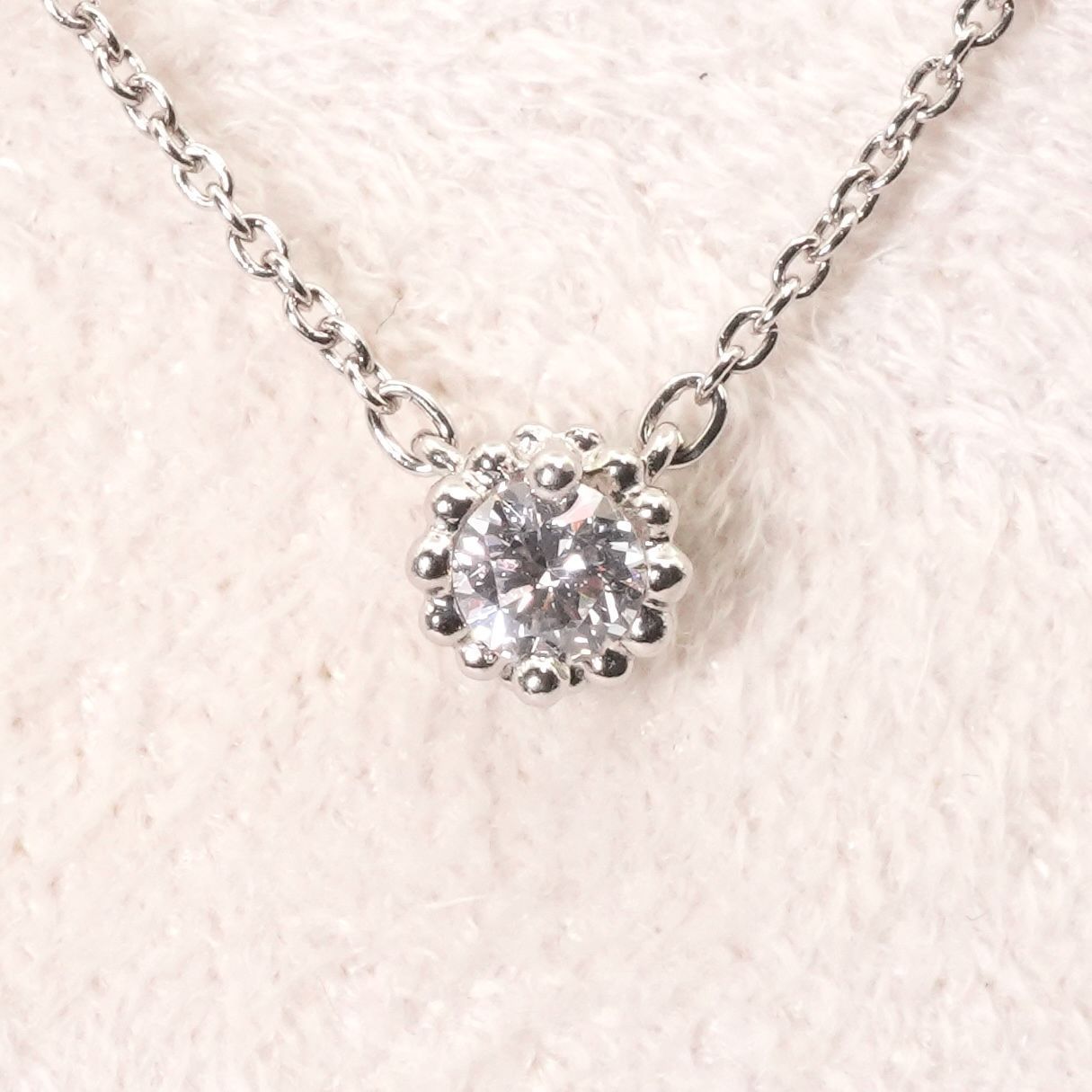 スタージュエリー プラチナ ダイヤモンド 0.1ct ネックレス/24-4083 