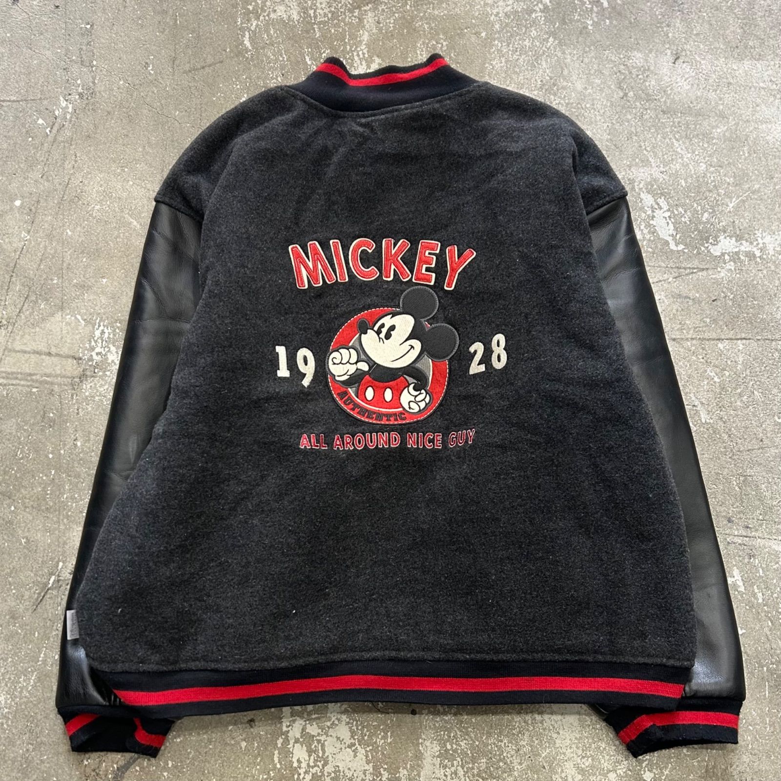 90s Disney leather stadium jacket ディズニー レザージャケット 