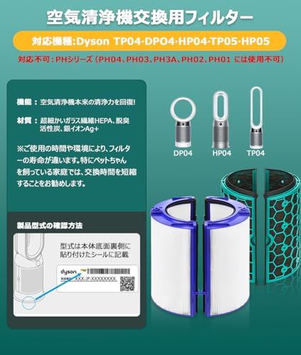 ダイソン 空気清浄機 用 Dyson DP04 TP04 HP04 HP05 TP05 用 ダイソン 空気清浄機 用 Dyson DP04 TP04 HP04 HP05 TP05 用
