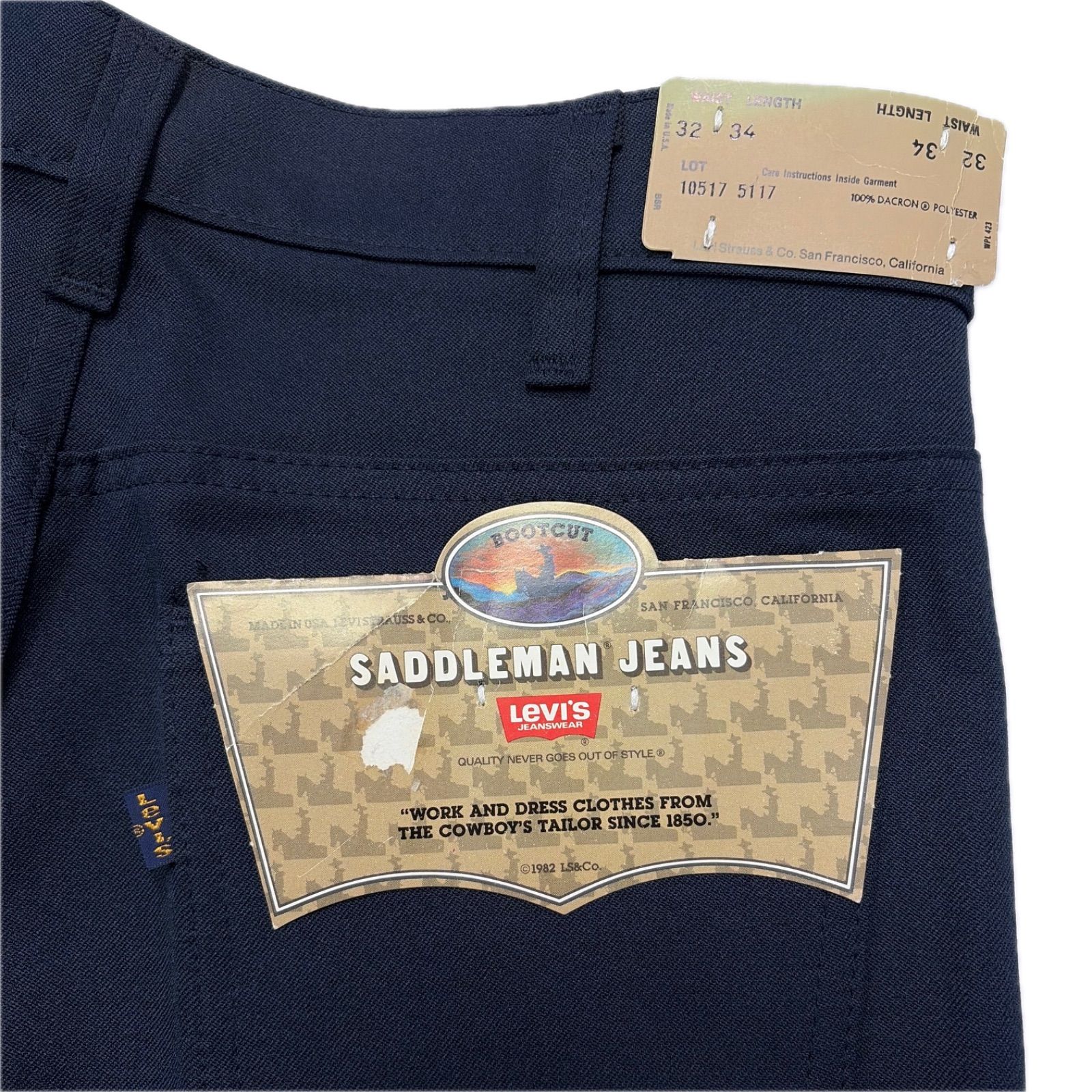 デッドストック 80s LEVIS リーバイス 517 スタプレ パンツ 紺 W32 