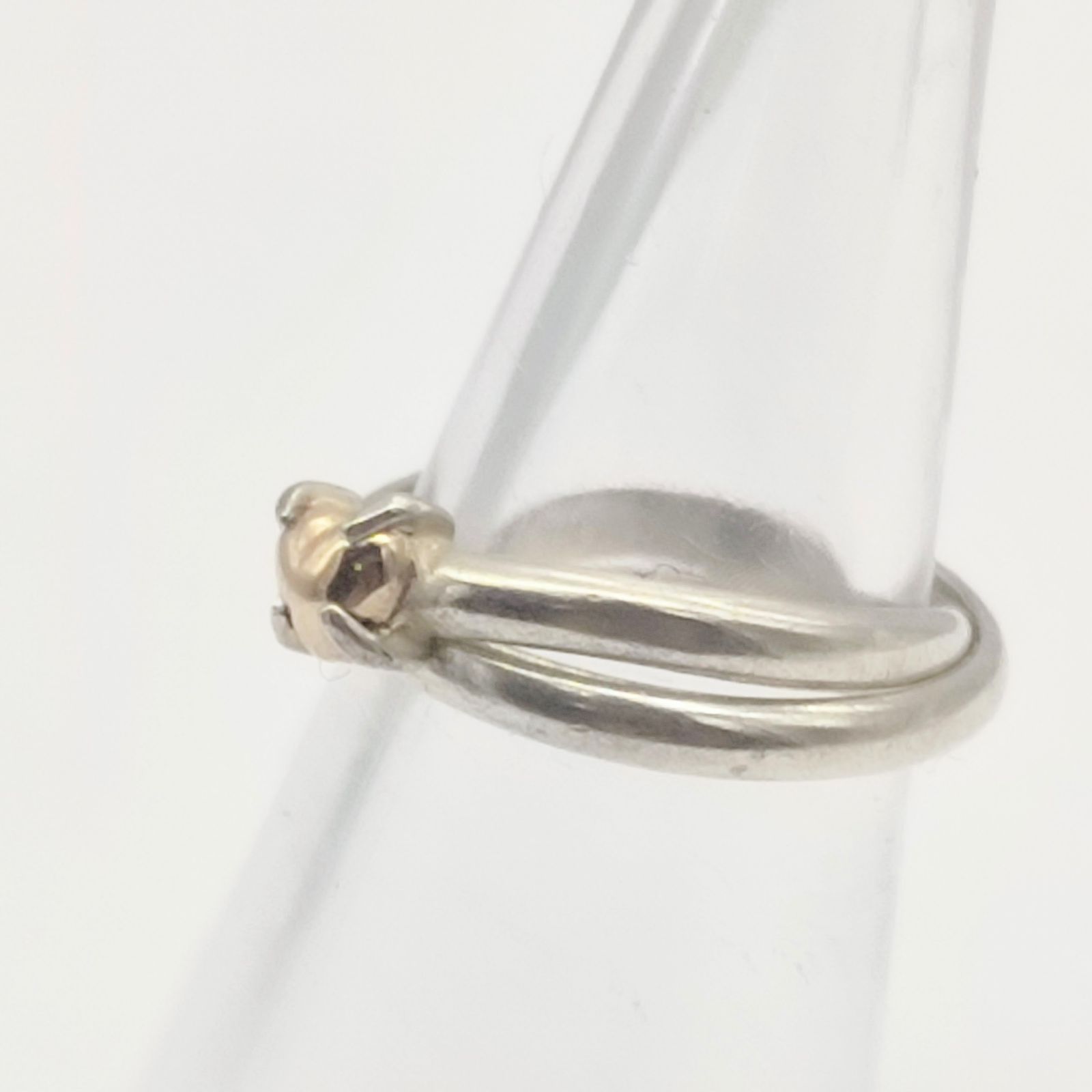 美品】4℃ ヨンドシー 2連ハートデザインリング K10×シルバー925 SILVER
