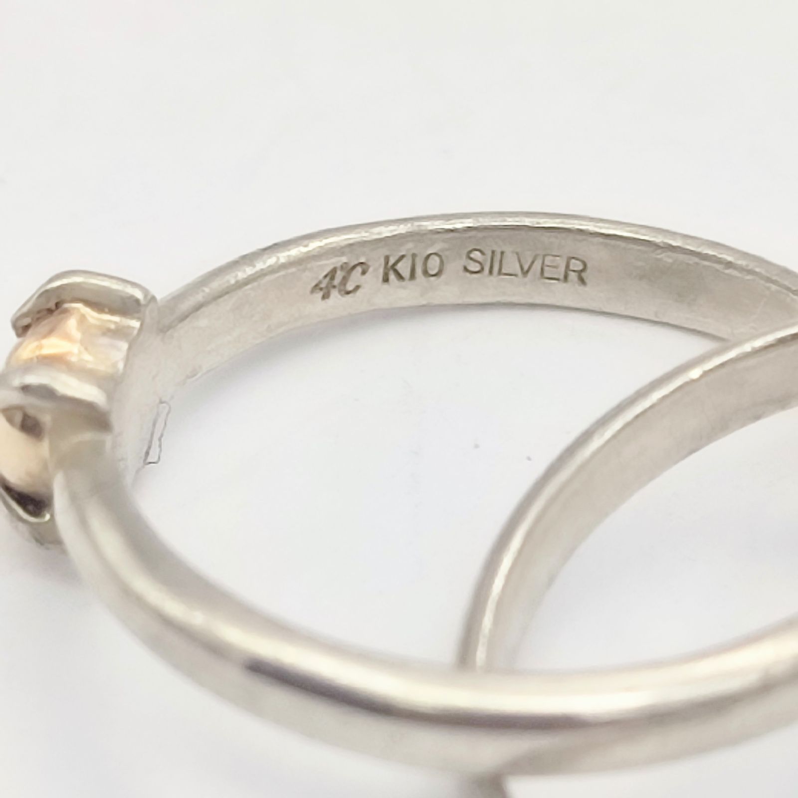 美品】4℃ ヨンドシー 2連ハートデザインリング K10×シルバー925 SILVER