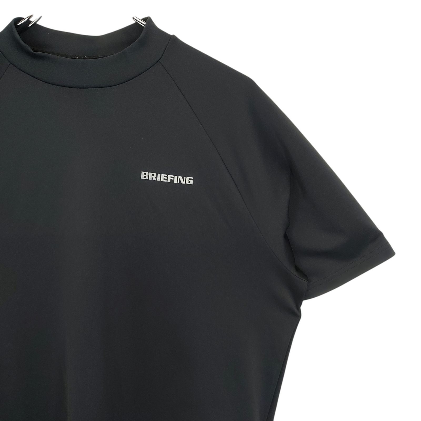 ゴルフ BRIEFING GOLF ブリーフィングゴルフ 24AW BACK LOGO LINE MOCK NECK 半袖 モックネック Tシャツ  BRG243M48 M ブラック メンズ