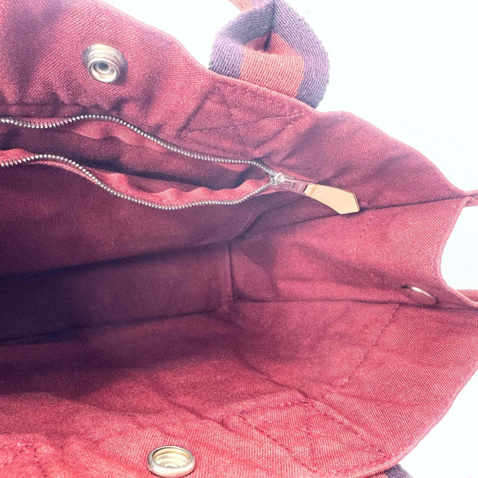 HERMES エルメス フールトゥ PM キャンバス トートバッグ レッド