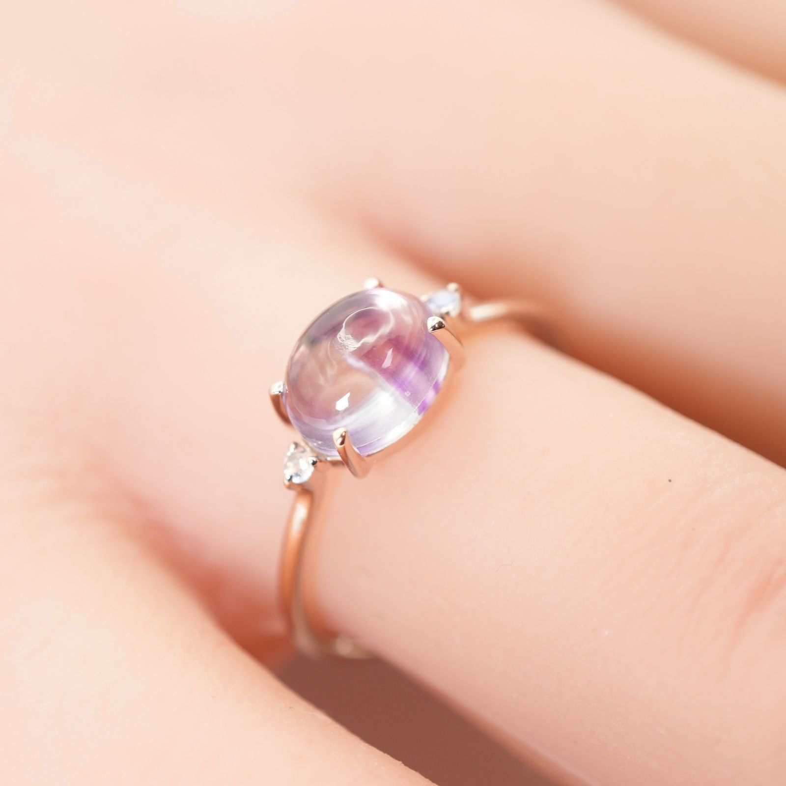 美品 エテ クォーツ×フローライト K10 リング 2024/25-511保 - メルカリ