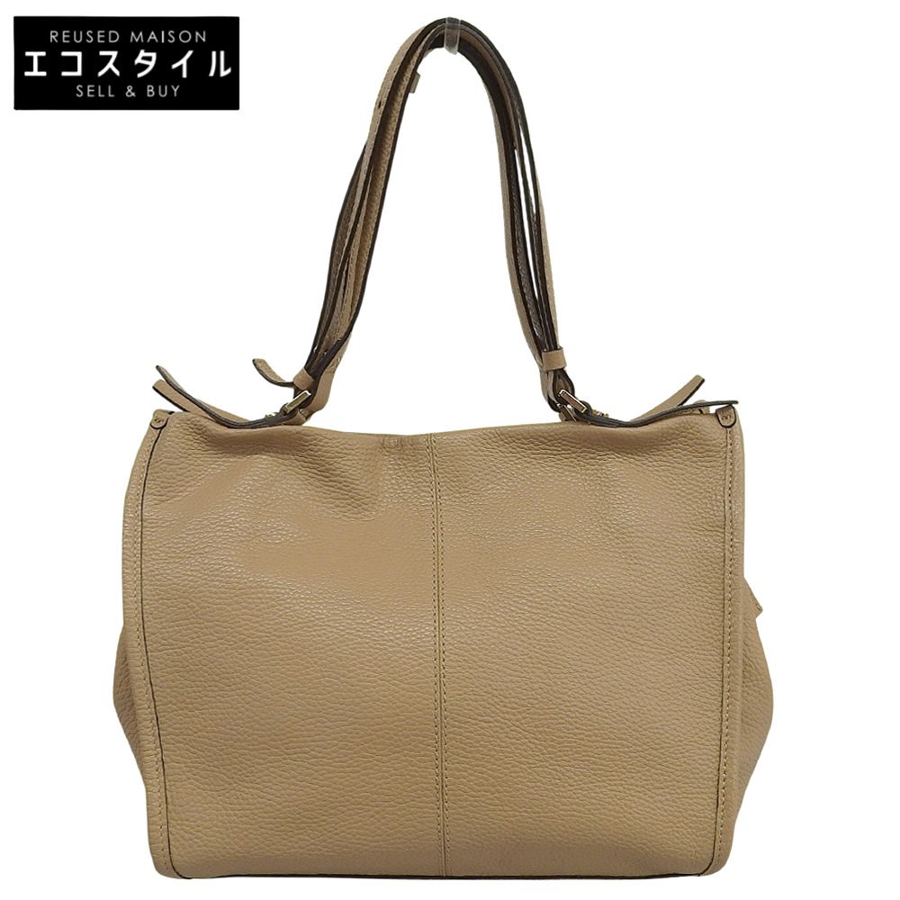 ANAYI アナイ 美品 シュリンク レザー トートバッグ レディース ベージュ