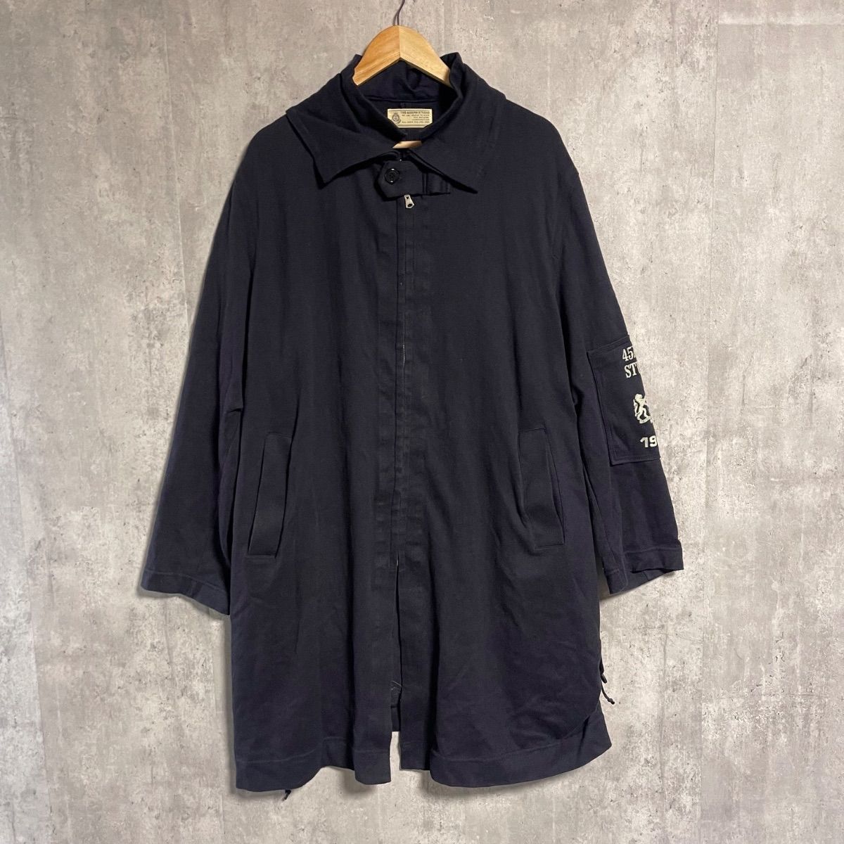 希少 45rpm コットンニット ロングコート 紺 ネイビー 45R 希少 45rpm コットンニット ロングコート 紺 ネイビー 45R