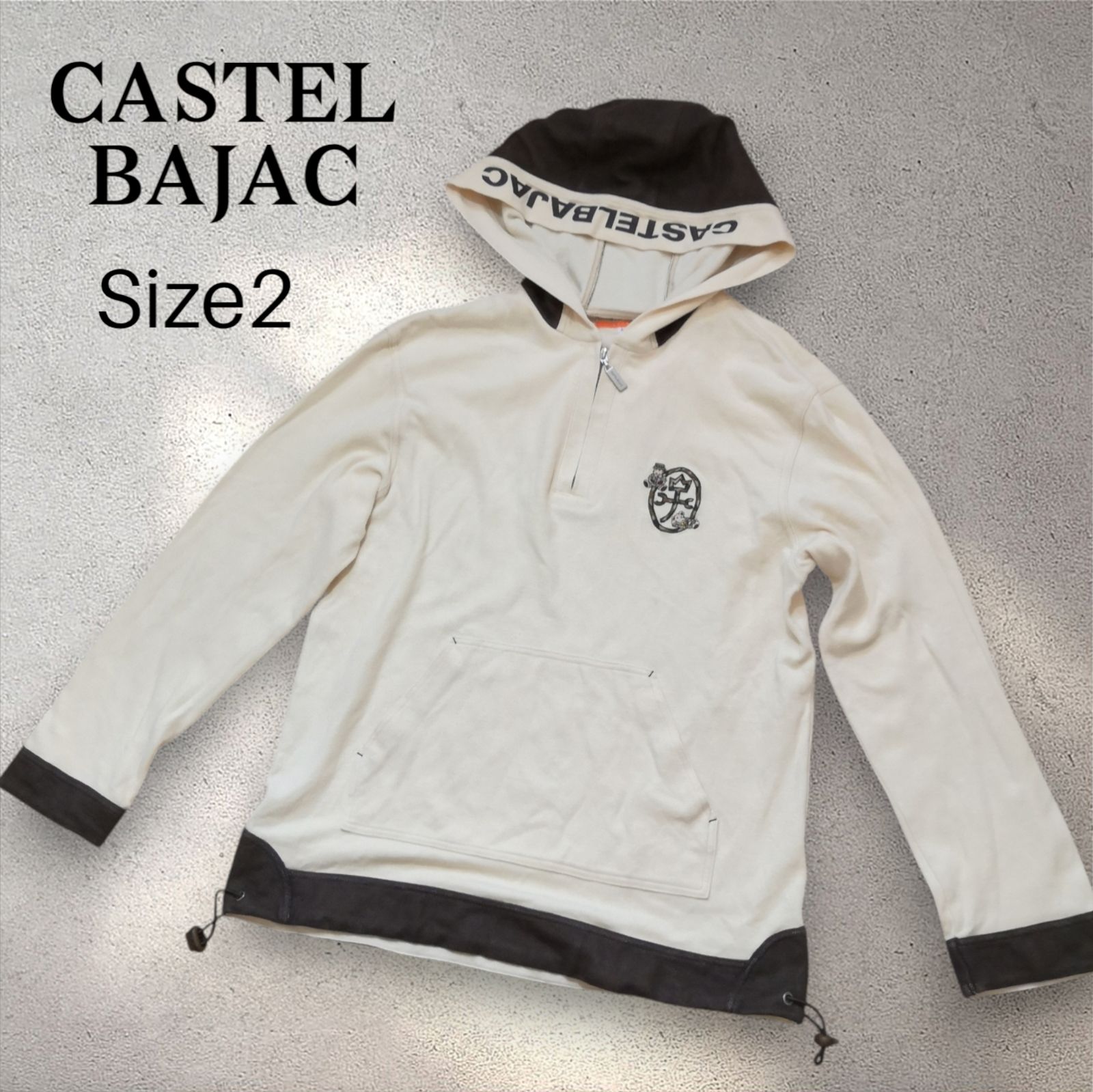 CASTELBAJAC カステルバジャック ハーフジップ パーカー 家紋刺繍 