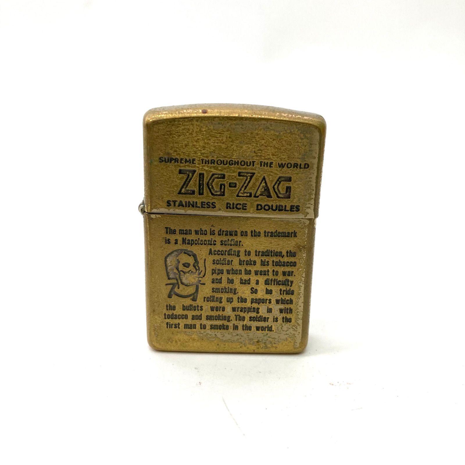 ZIPPO】ジッポーライター 喫煙具 ZIG-ZAG ゴールドカラー ヴィンテージ 