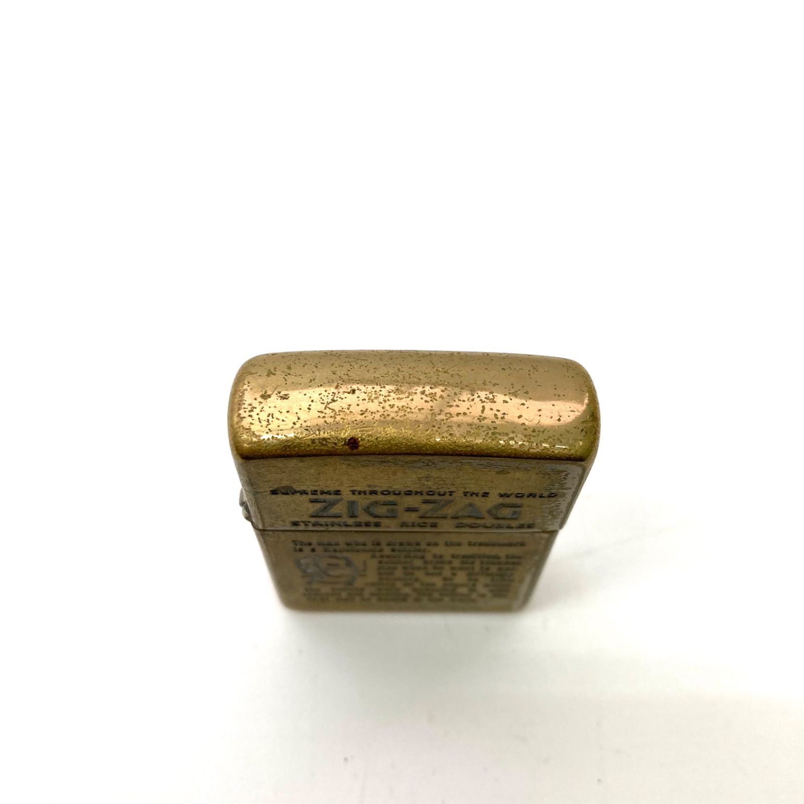 ZIPPO】ジッポーライター 喫煙具 ZIG-ZAG ゴールドカラー ヴィンテージ 