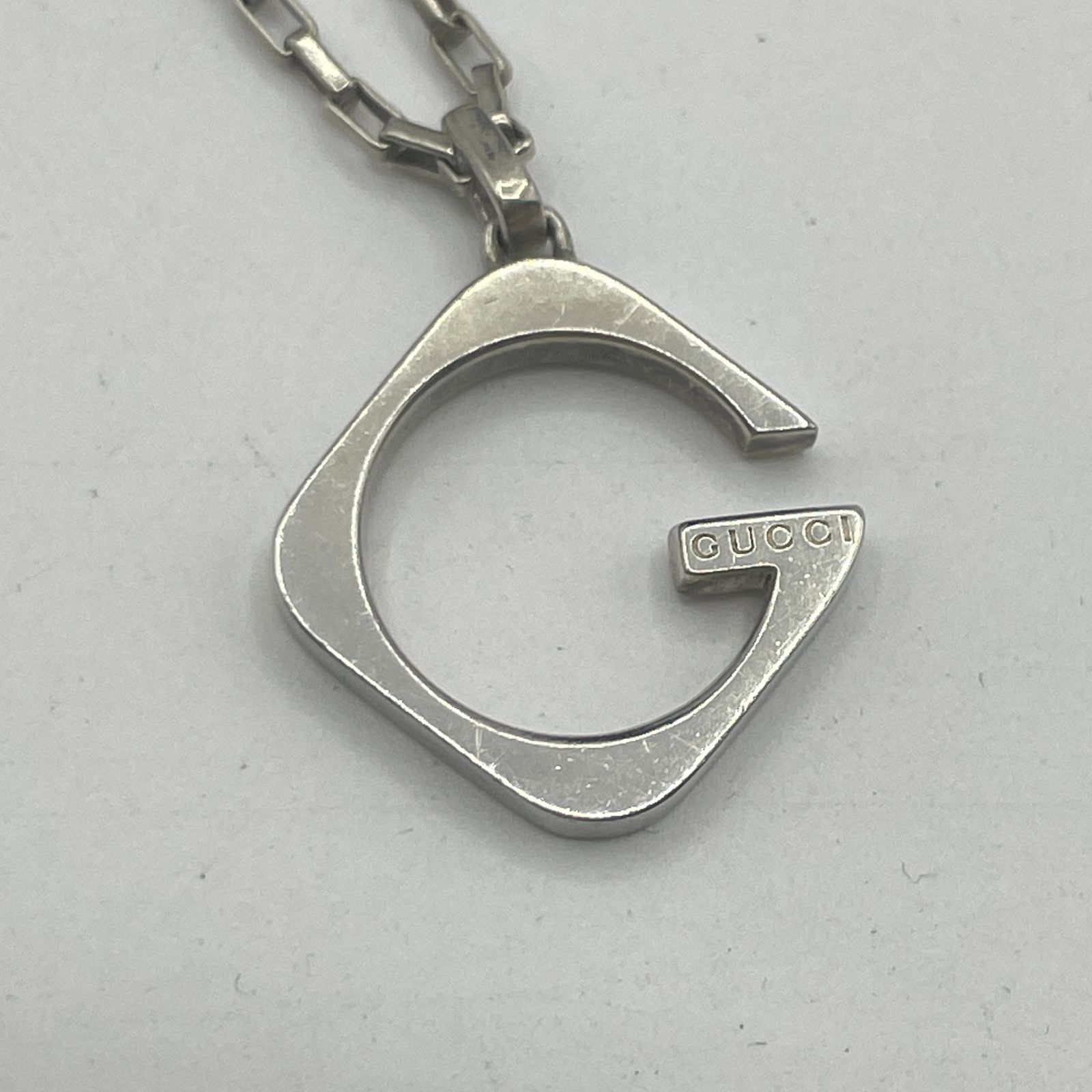 GUCCI グッチ Gロゴ ネックレス SV925 ペンダント シルバー 最長約50cm 