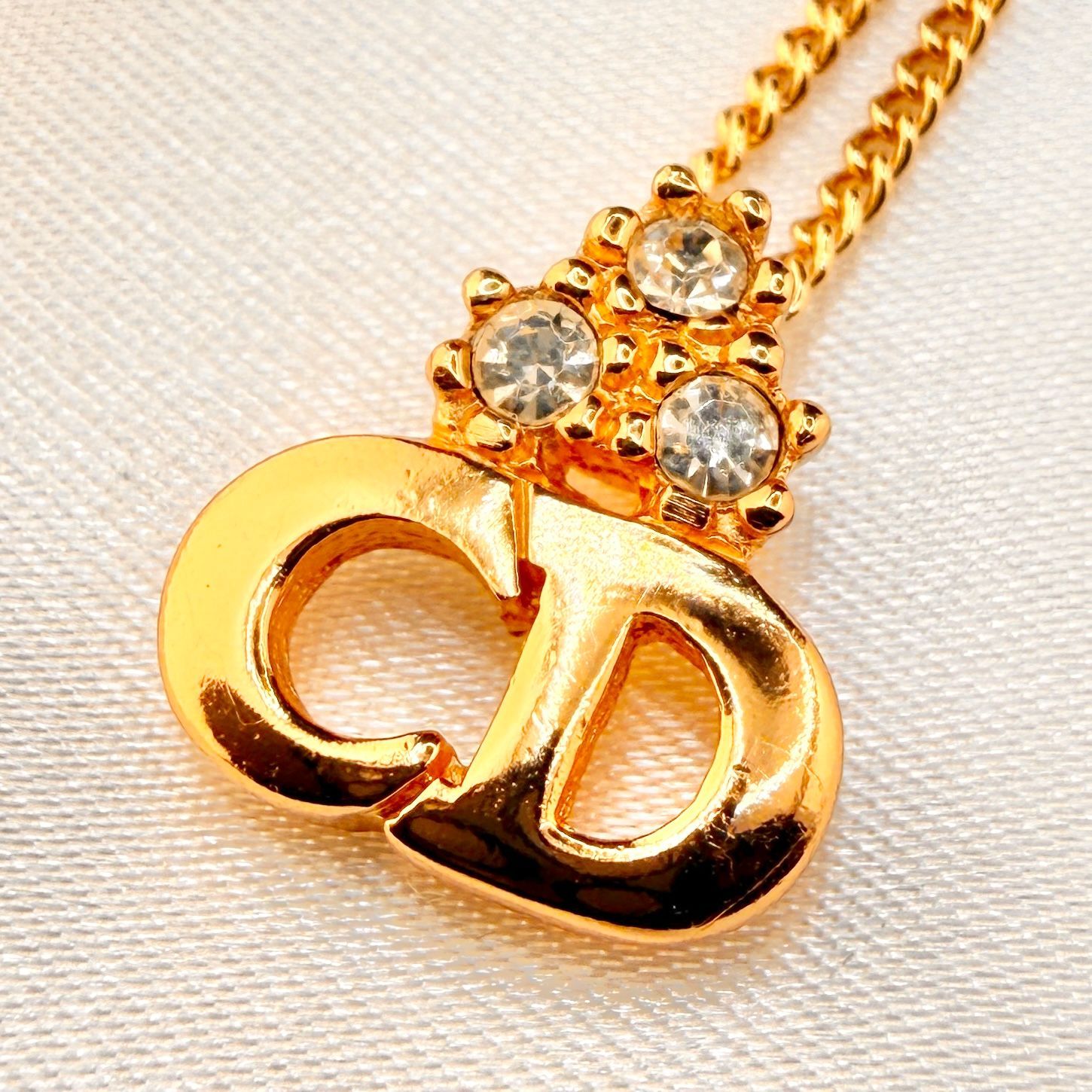 vintage 美品 Dior クリスチャンディオール ラインストーン ネックレス 