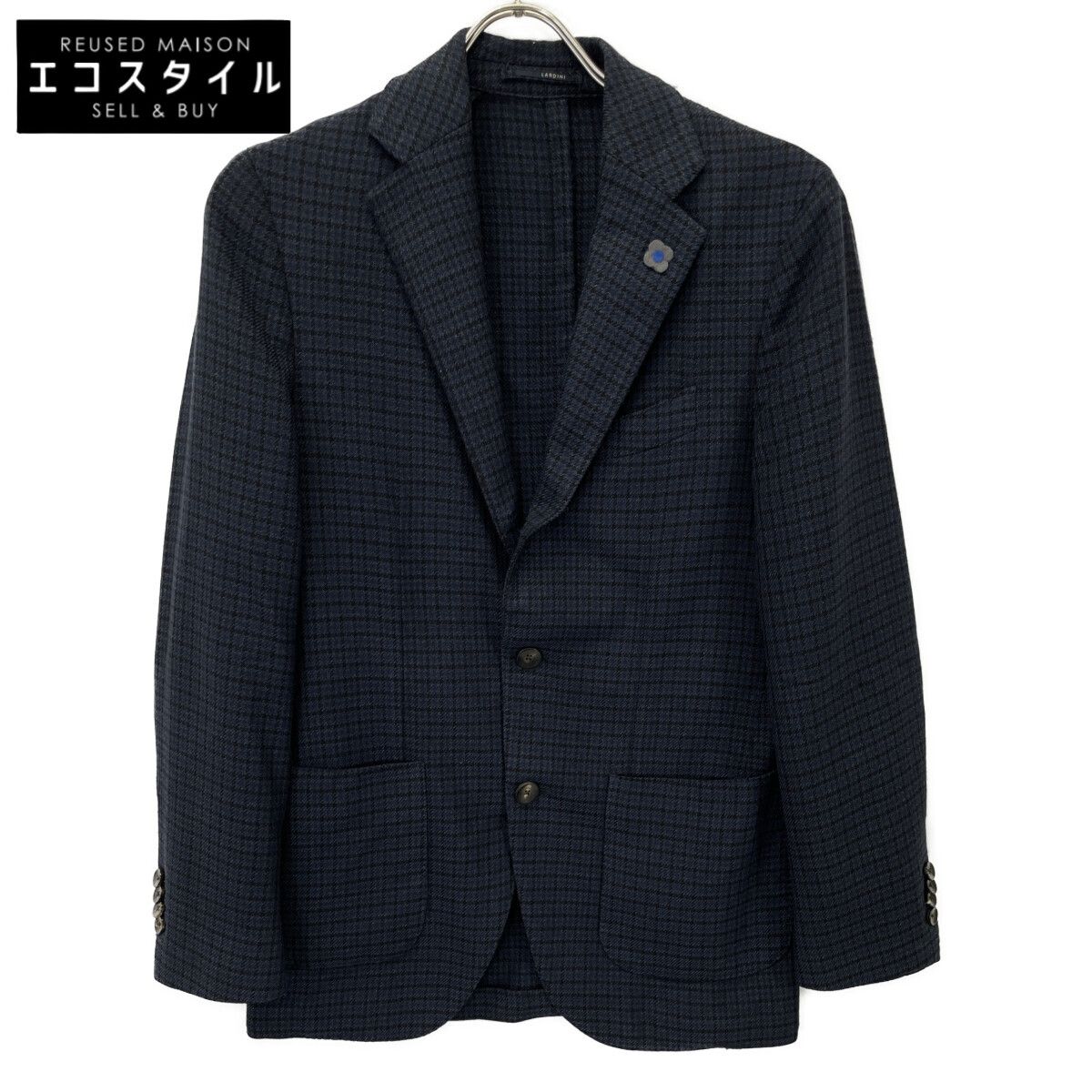 LARDINI ラルディーニ ﾈｲﾋﾞｰ ﾌﾞｰﾄﾆｴｰﾙ ﾊｳﾝﾄﾞﾄｩｰｽ Tessuto Esclusivo 