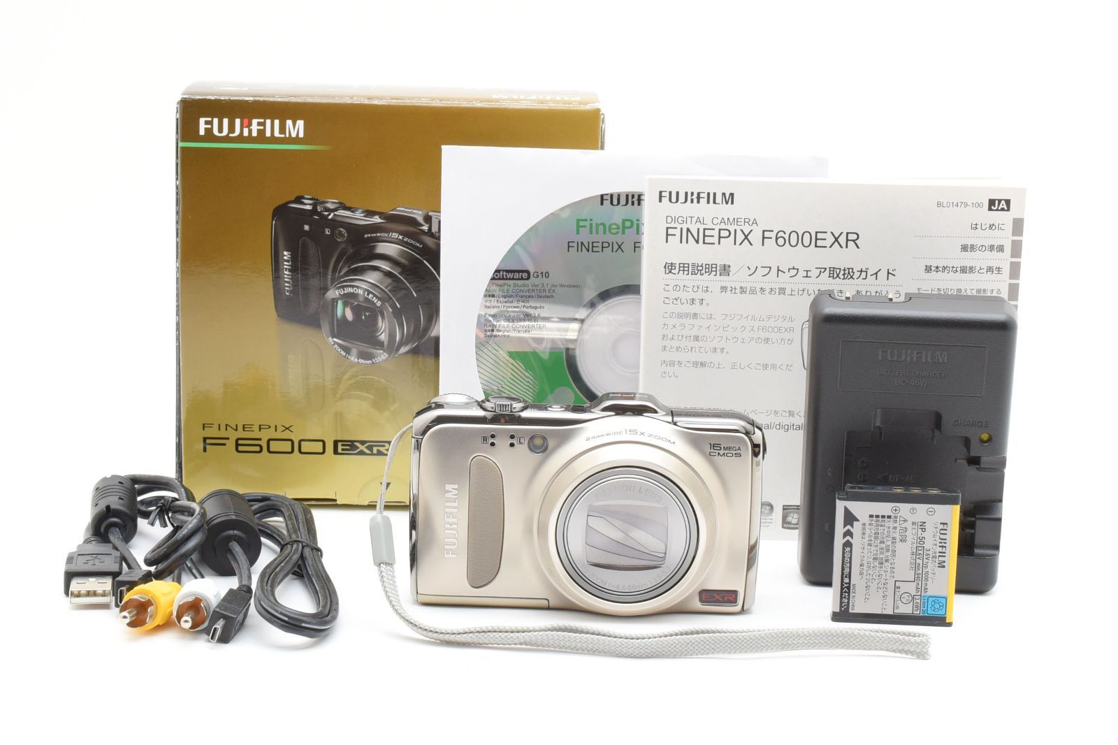 美品】FUJIFILM FinePix F600EXR 16MP コンデジ 15倍ズーム 元箱付 