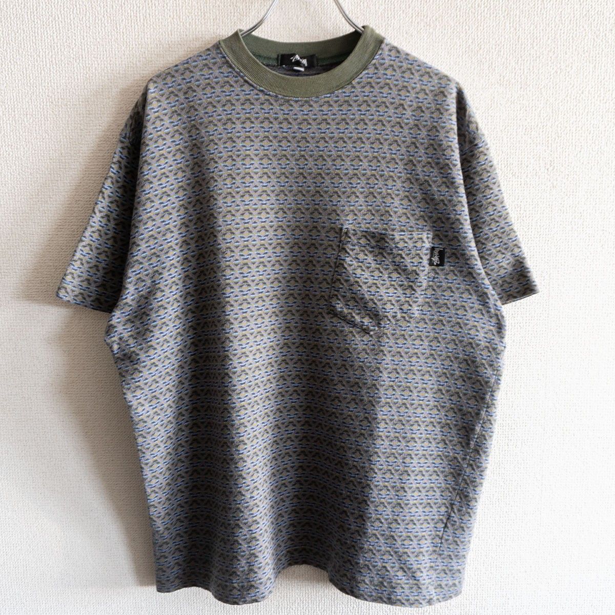 80s/USA製】OLD STUSSY【総柄 Tシャツ】L ステューシー オールド