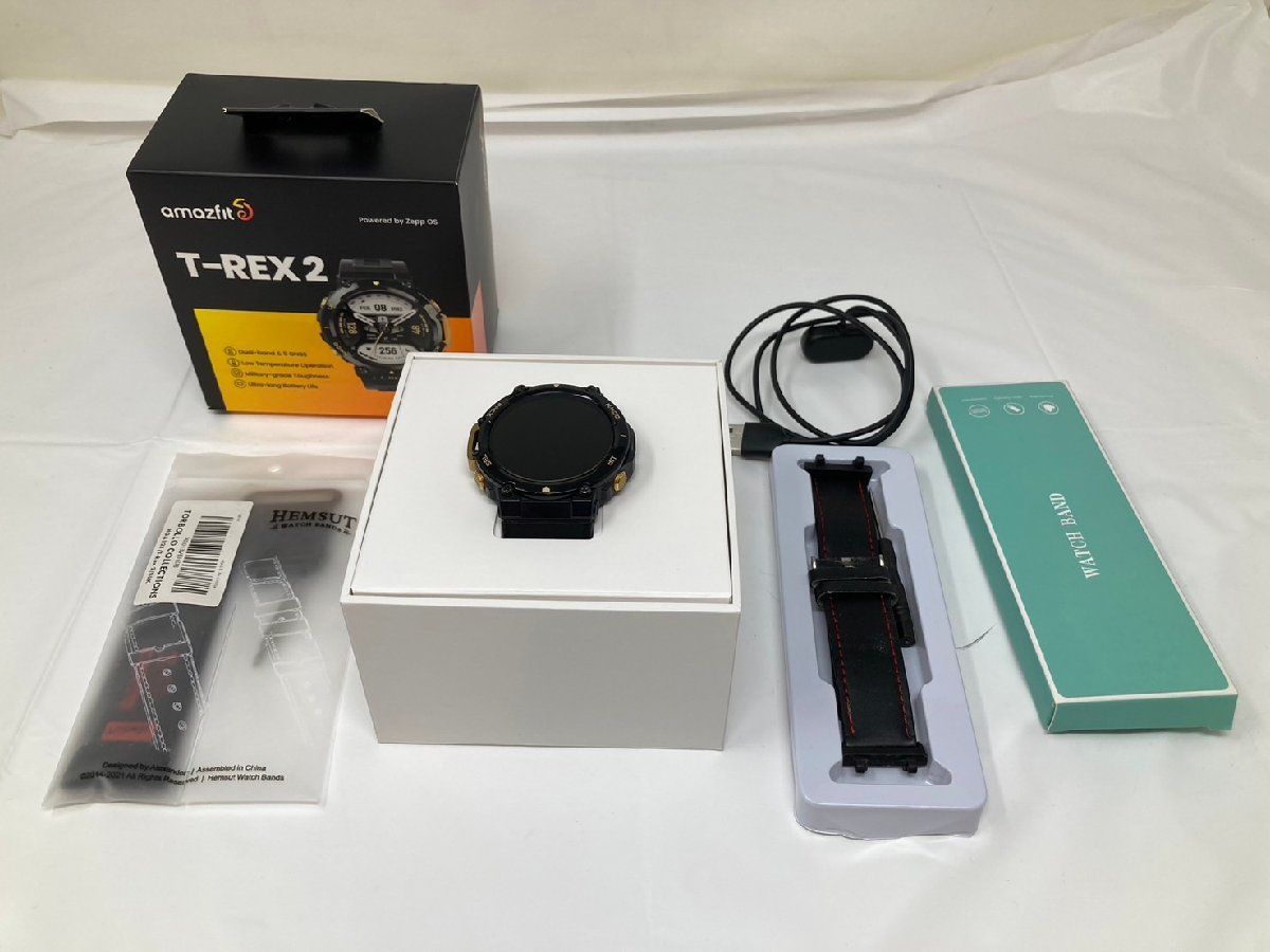 ◇amazfit アマズフィット スマートウォッチ T-REX2 バンド,箱付き 