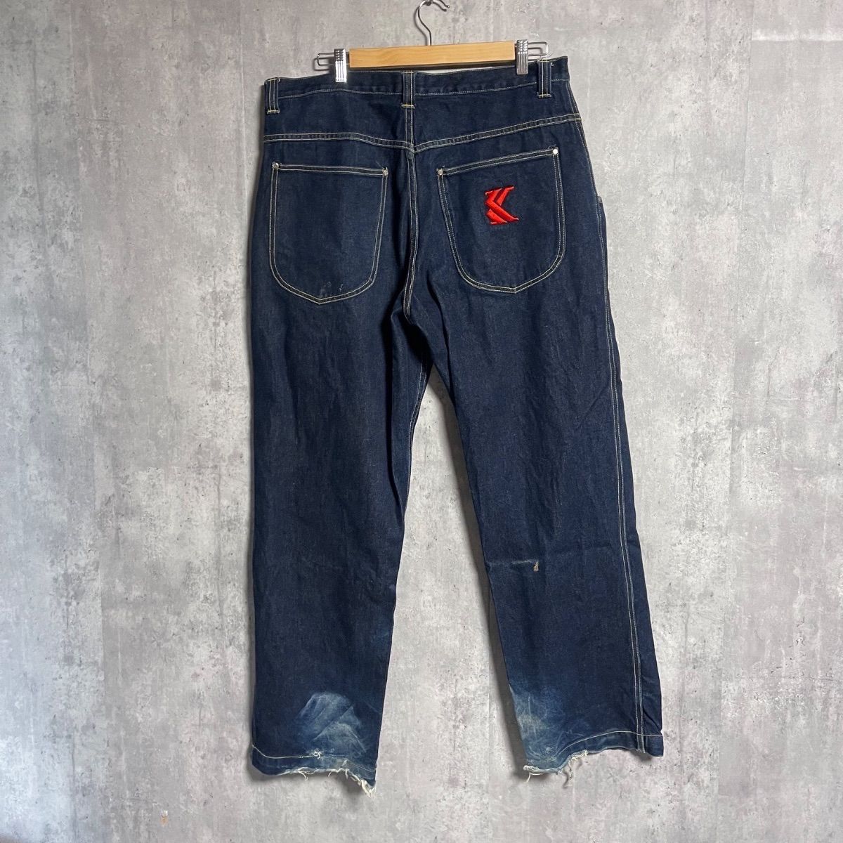 超極太】Karl Kani カールカナイ デニム W36 刺繍 B系 ヒップホップ