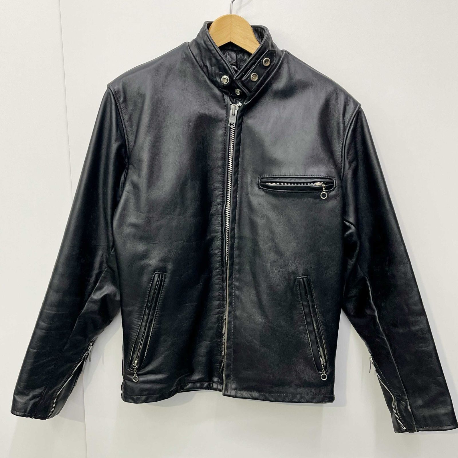 Schott ショット レザー シングル ライダース ジャケット 36