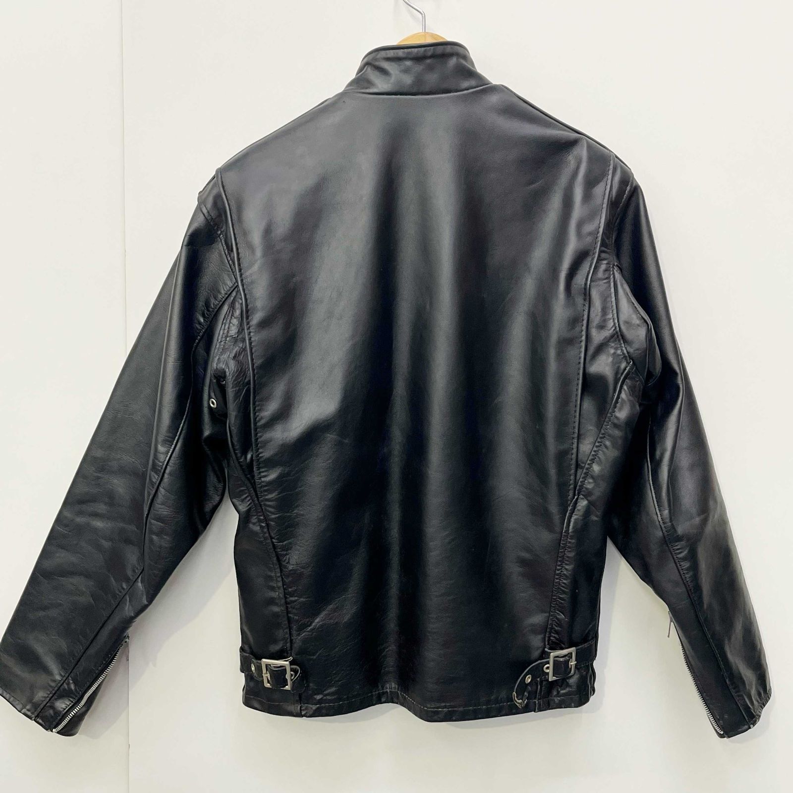 USA製 Schott 革 シングルライダースジャケット ブラックサイズ36 Schott ショット レザー シングル ライダース ジャケット 36