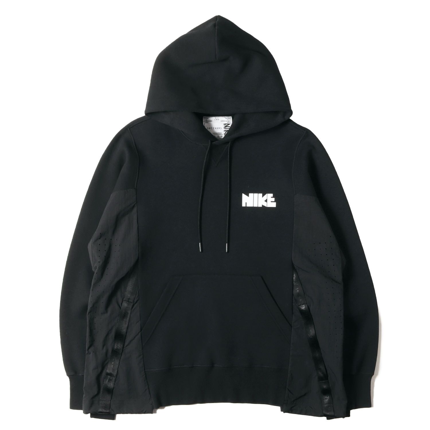 Sacai サカイ パーカー ブラック 黒 サイズ:L | NIKE 再構築 