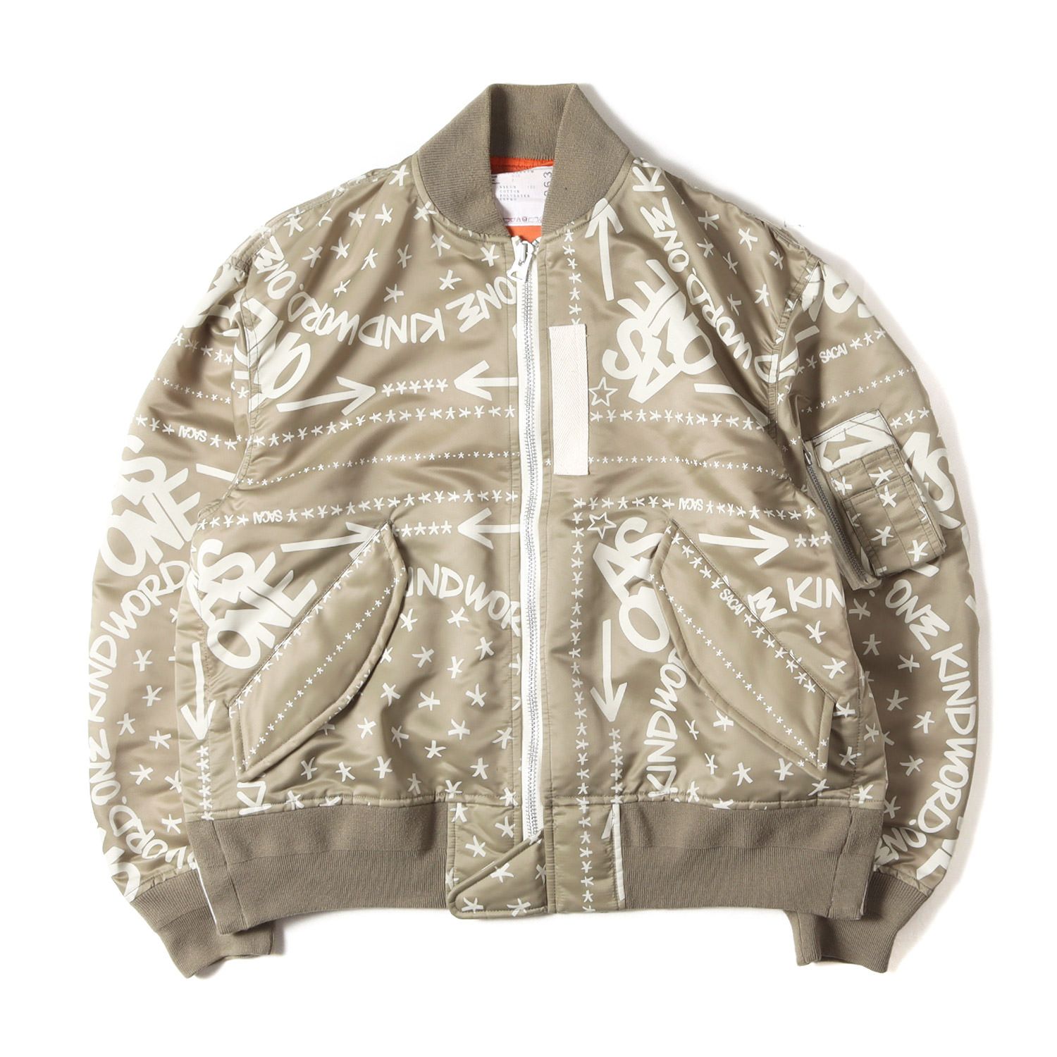 Sacai サカイ ジャケット カーキ サイズ:2 | ERIC HAZE バンダナモノグラム ナイロン ボンバー ジャケット (Bandana Print Blouson) | アウター ブルゾン 上着【メンズ】【中古】 Sacai サカイ ジャケット カーキ サイズ:2 | ERIC HAZE バンダナ