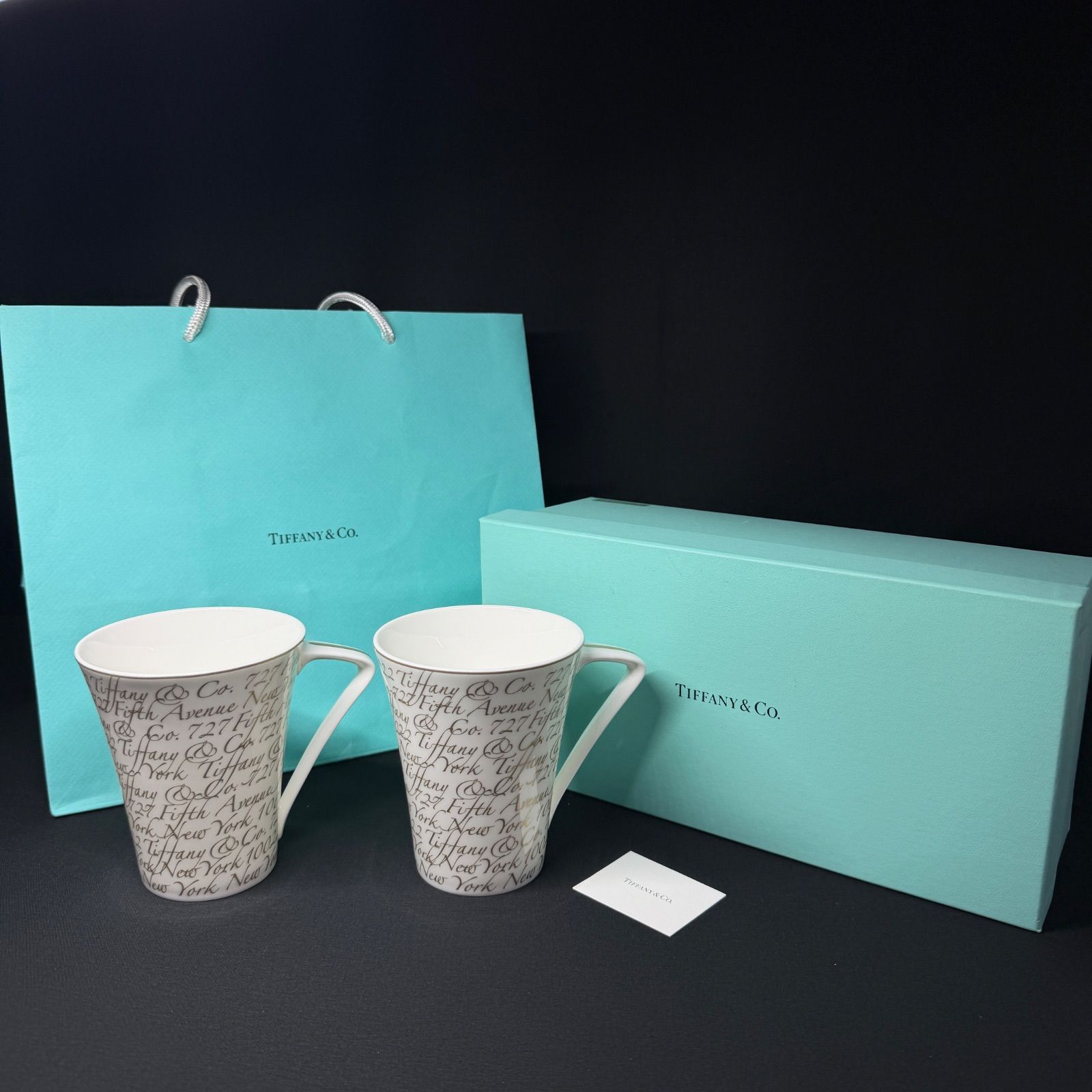 F125 Tiffany ティファニー マグカップ ノーツ ペア 未使用 ショッパー 