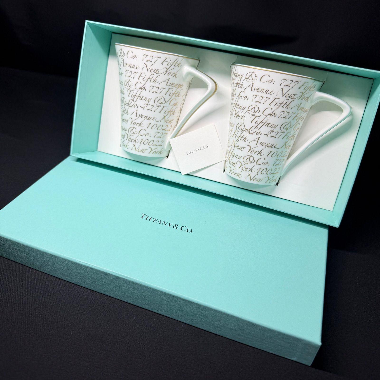 F125 Tiffany ティファニー マグカップ ノーツ ペア 未使用 ショッパー 