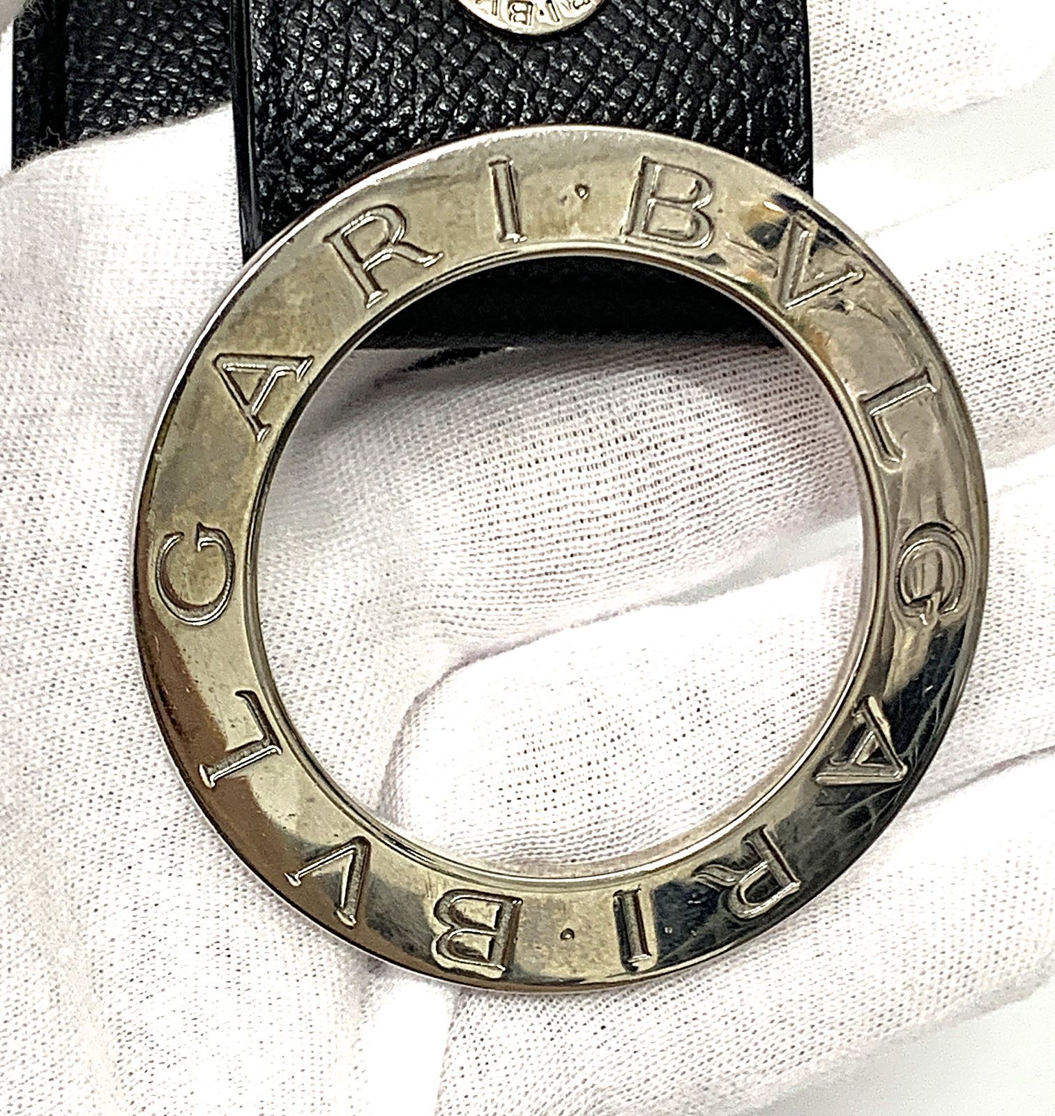 値下げ❗️BVLGARI ブルガリ ブルガリ ベルト サークルロゴ 20230 黒系 