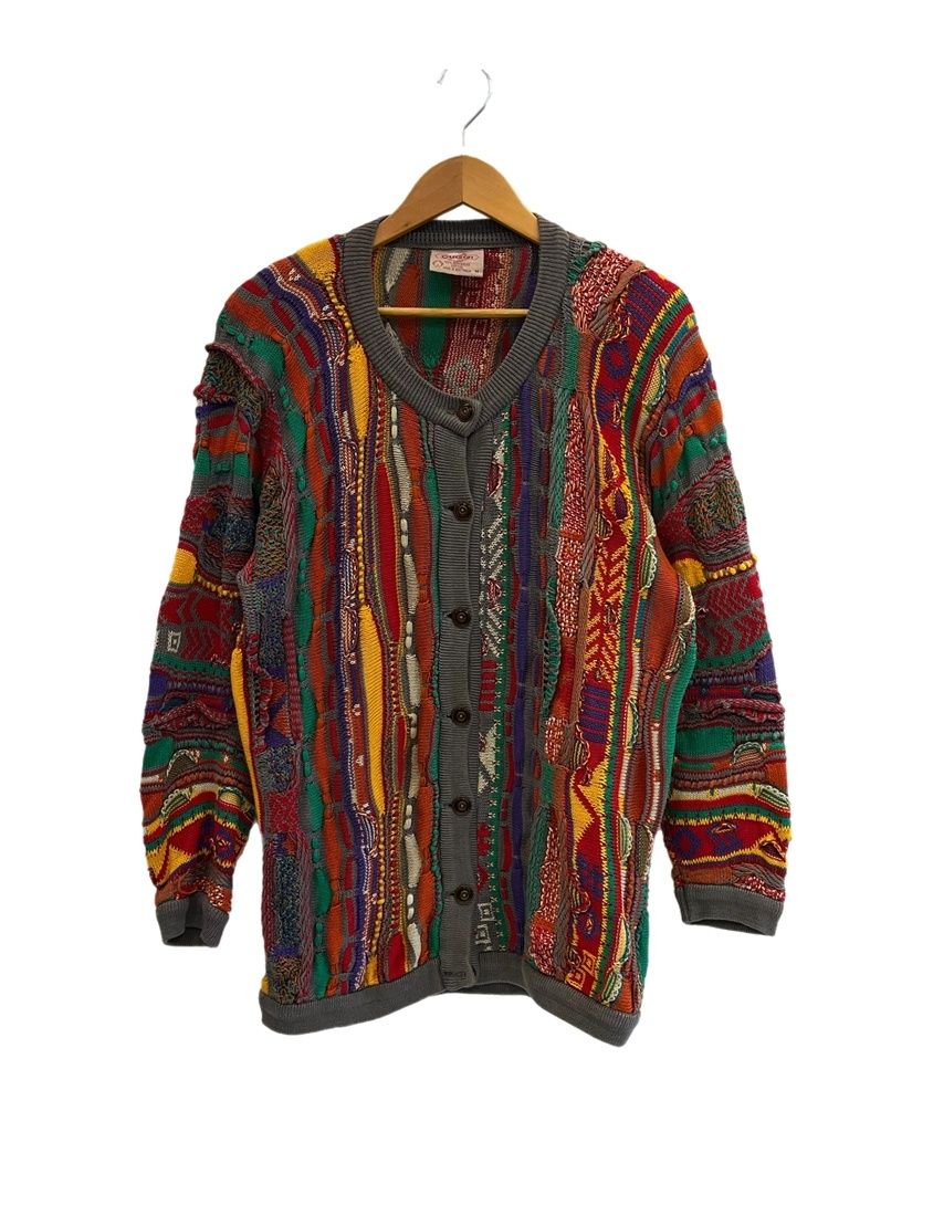 クージー COOGI 90s 90's オーストラリア製 3Dニット 総柄カーディガン