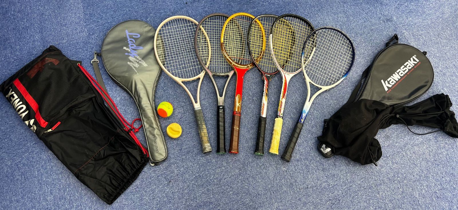 4 テニス ラケット 6本セット Kawasaki YONEX Maruman 【スポーツ 