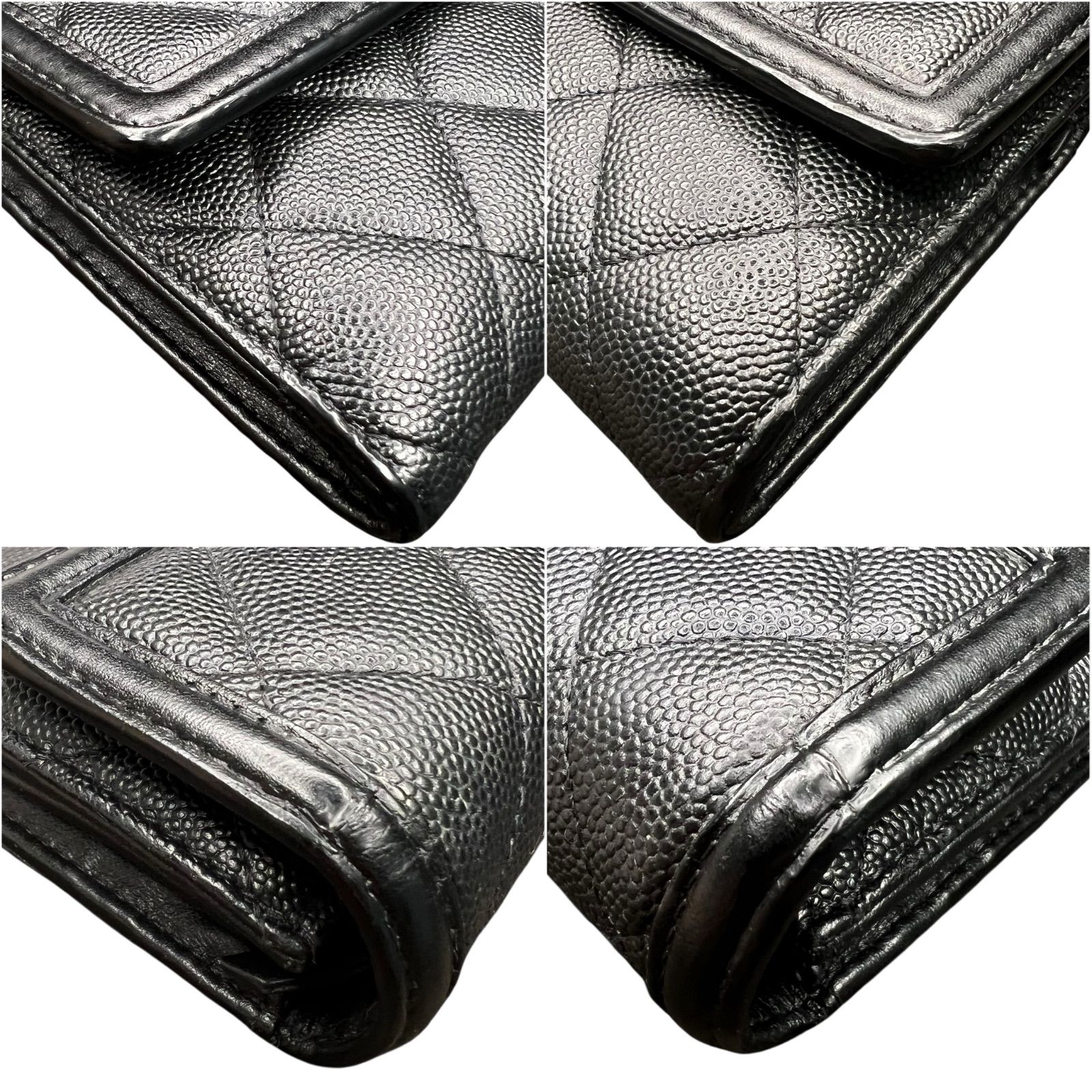 CHANEL シャネル CCフィリグリー キャビアスキン マトラッセ 長財布