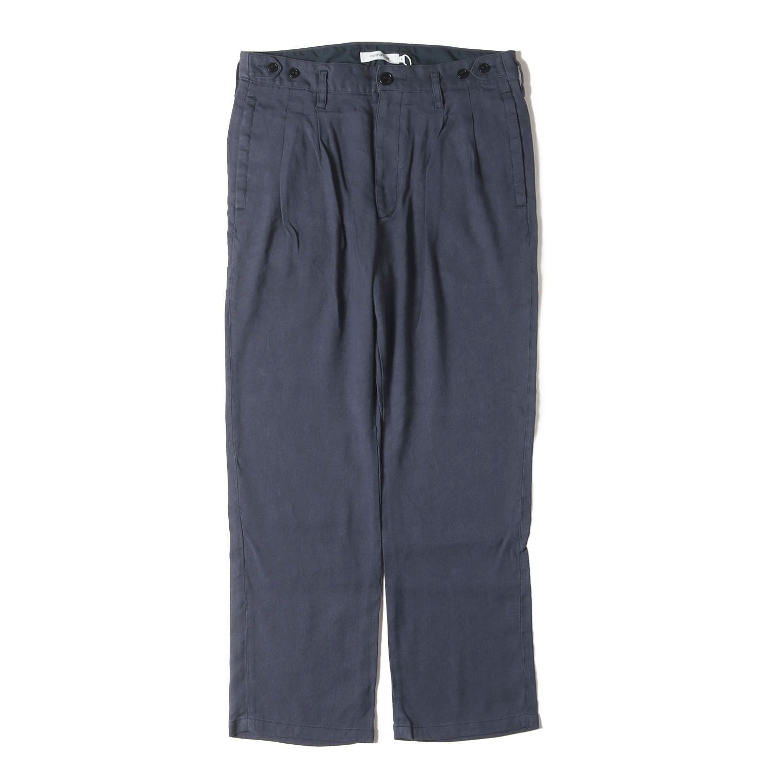 新品NONNATIVE ノンネイティブ パンツ サイズ:1 &frasl; 25SS 2タック ワイドテーパード パンツ (OFFICER CHINO  TROUSERS Li&frasl;Ac TWILL) &frasl; ダークネイビー 紺 &frasl; ボトムス ズボンメンズ