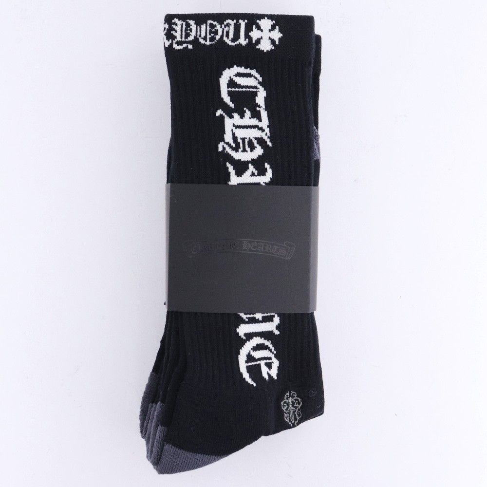 未使用 CHROME HEARTS 3パック CHロゴ ソックス Lサイズ ブラック