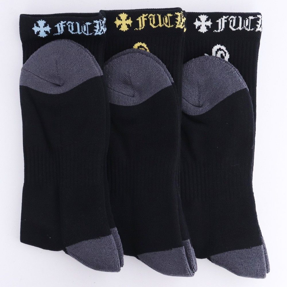 未使用 CHROME HEARTS 3パック CHロゴ ソックス Lサイズ ブラック