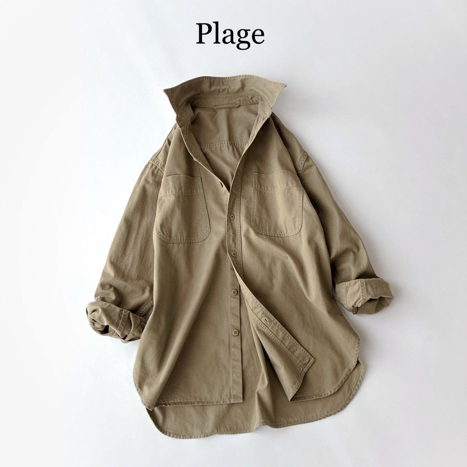 Plage プラージュ Utility シャツ / ベージュ コットン 100% 日本製 