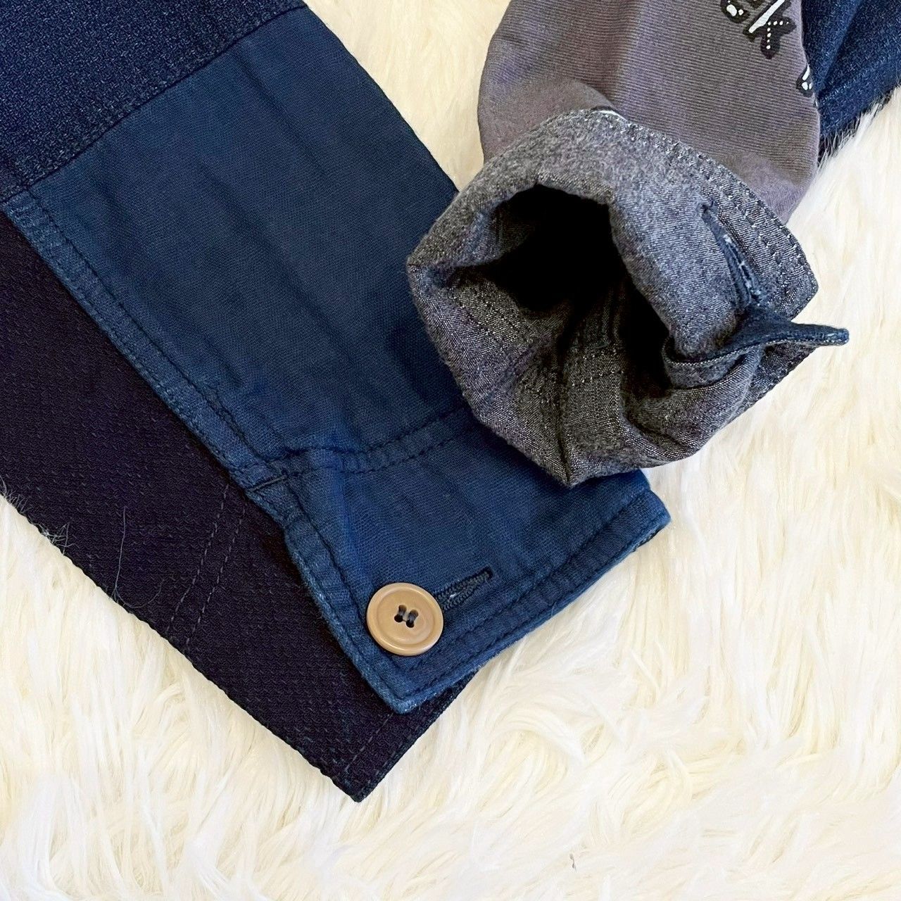 新品タグ付き FDMTL × POGGY WORKS デニムジャケット パッチワーク 