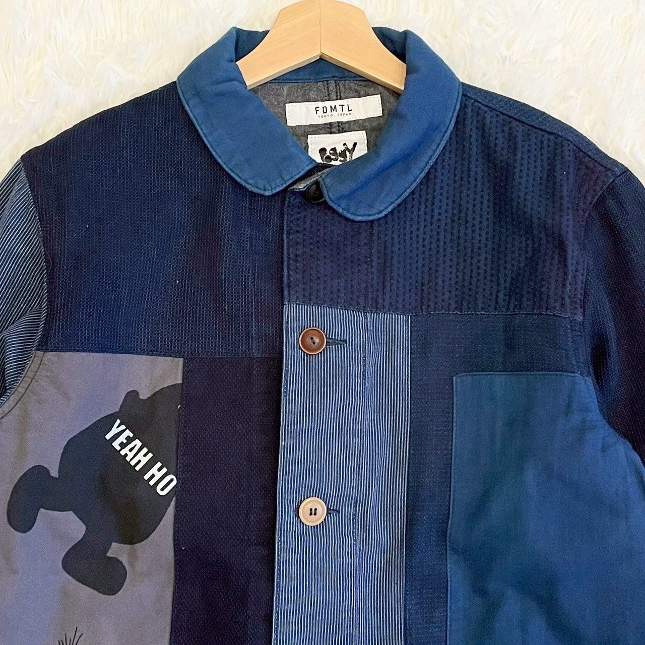 新品タグ付き FDMTL × POGGY WORKS デニムジャケット パッチワーク 