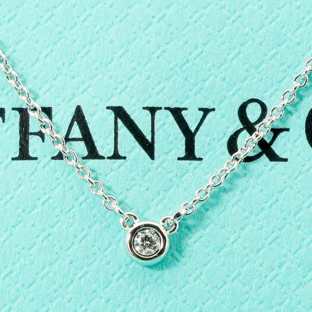 美品0.05ct ティファニー バイザヤード ダイヤ ネックレス/24-3936