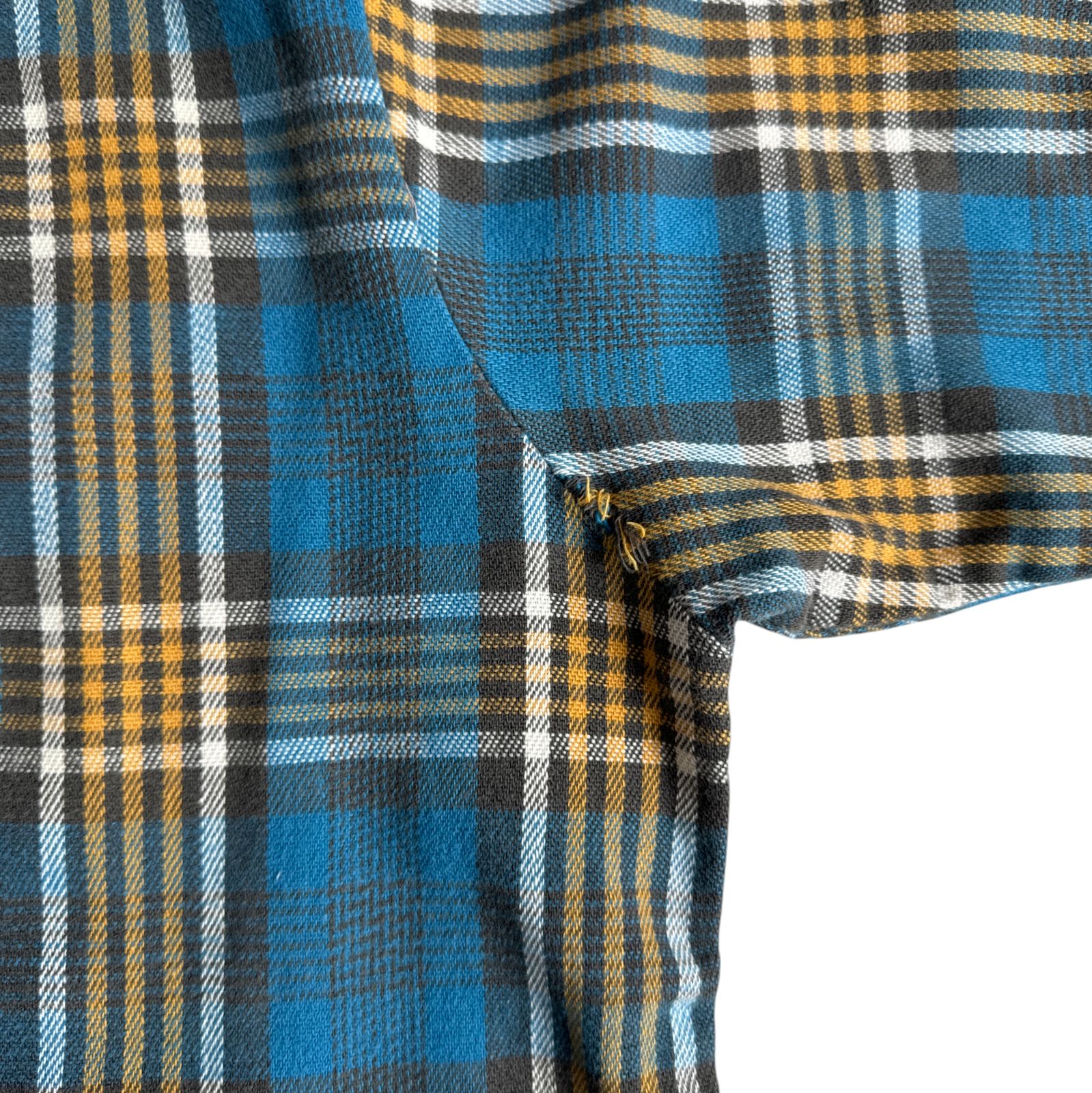 60s King Kole ヘビーネルシャツ ブルー イエロー Fits Lサイズ キング