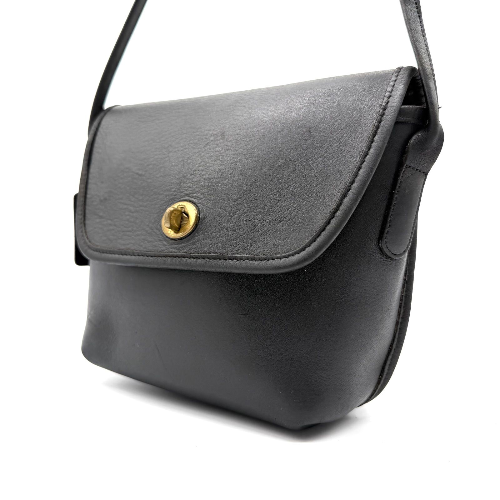 OLDCOACH y2k 80s Vintage black leather shoulder bag オールドコーチ 