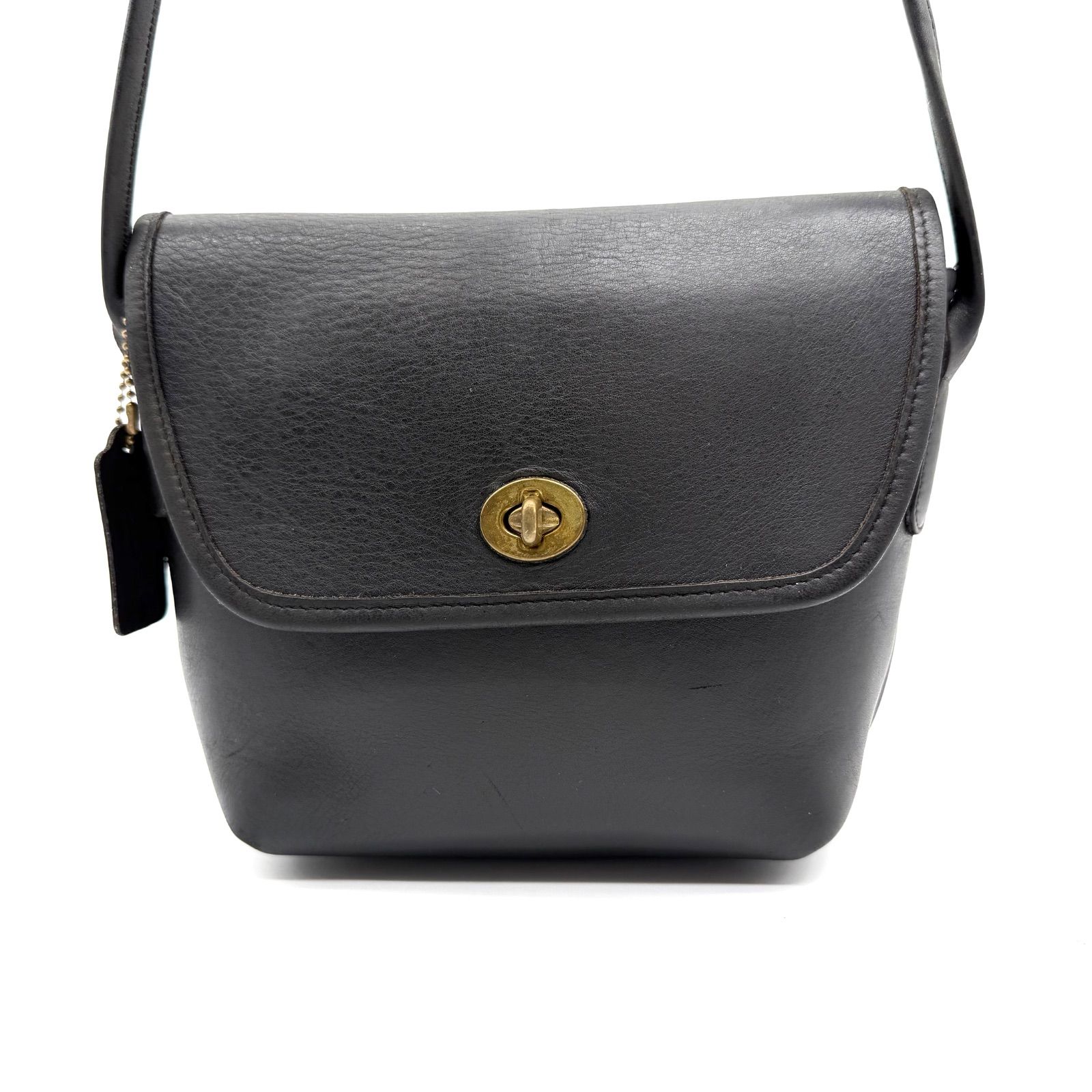 OLDCOACH y2k 80s Vintage black leather shoulder bag オールドコーチ 