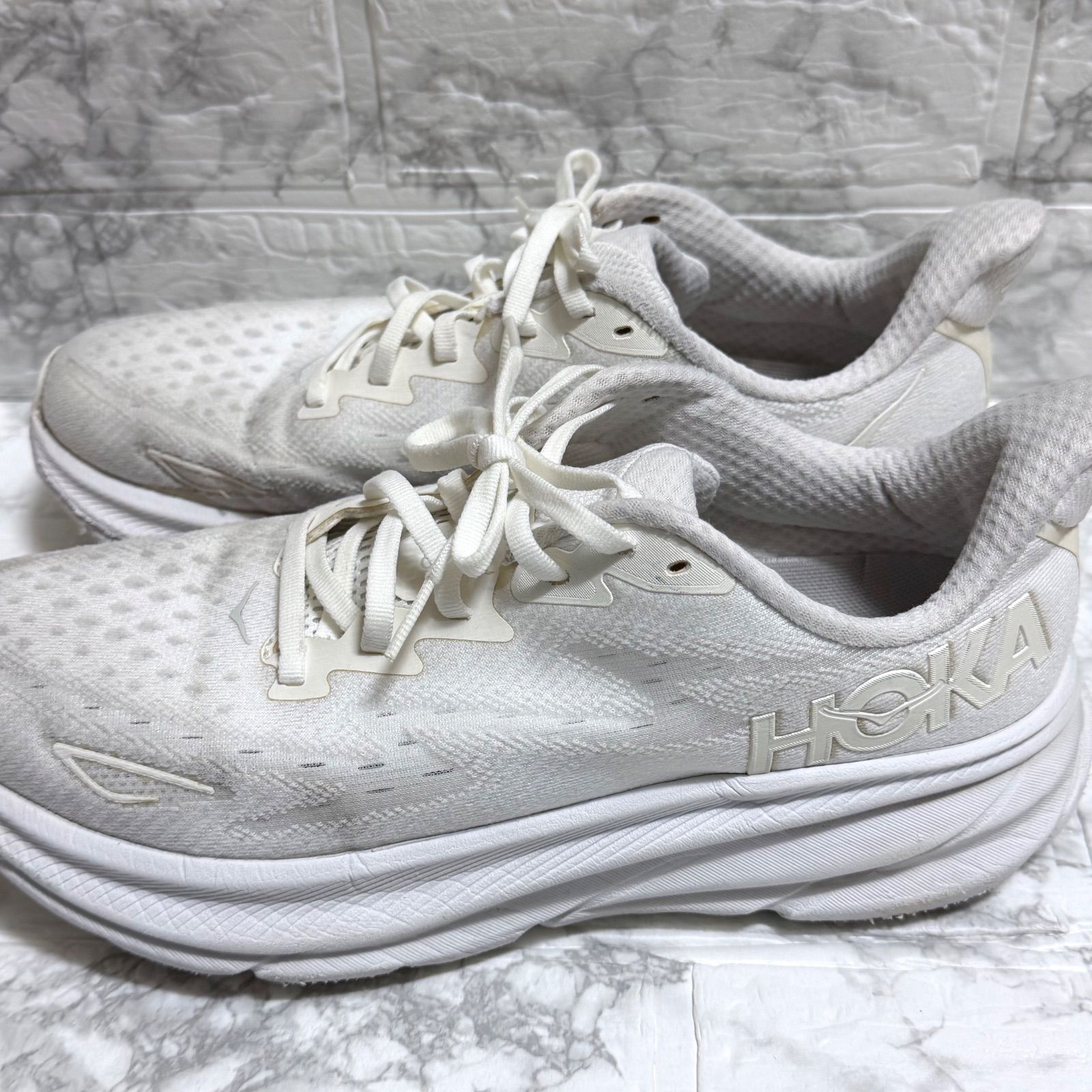 HOKA Clifton 9 ホワイト 26.5cm クリフトン 9 白色系 ランニング 