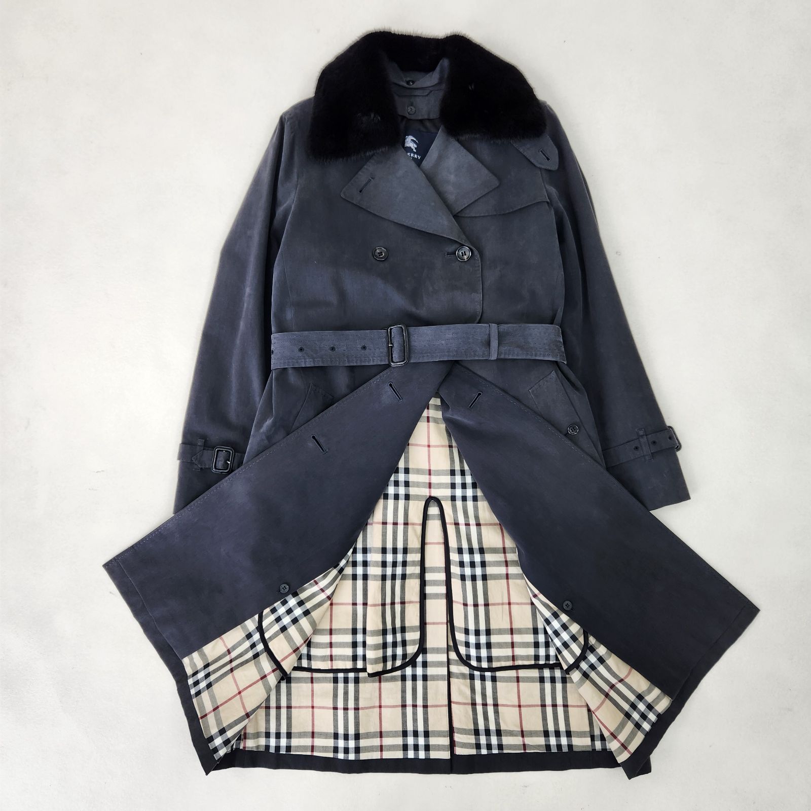 BURBERRY LONDON トレンチコート ミンク襟 ライナー付き 3way ノバ 