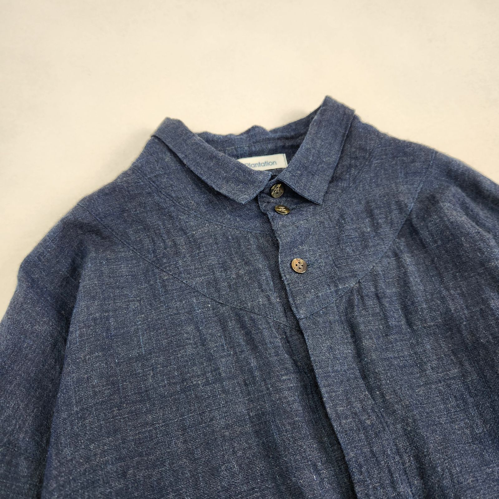 美品 Plantation 長袖ブラウス プランテーション 希少シルエット 綿 