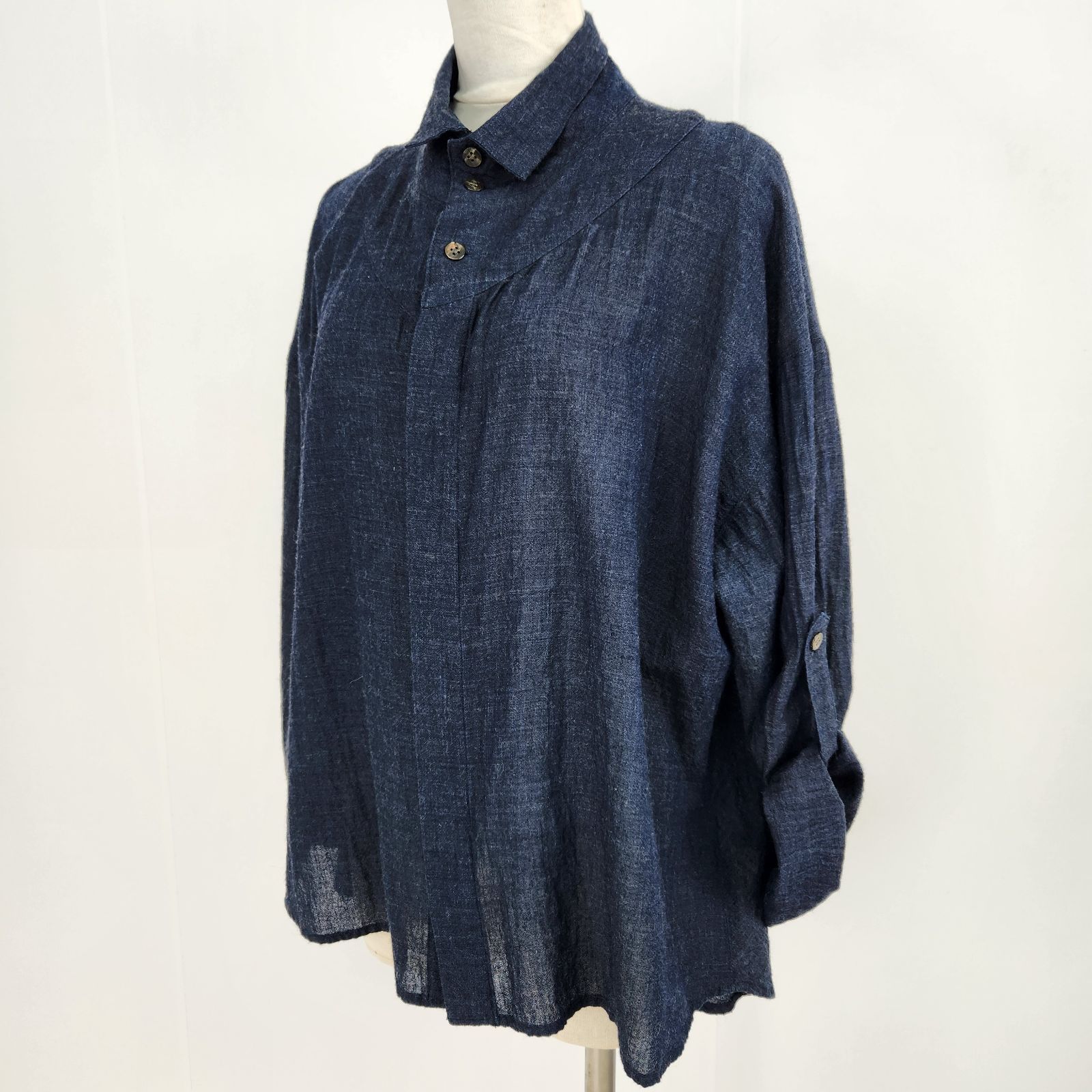 美品 Plantation 長袖ブラウス プランテーション 希少シルエット 綿 