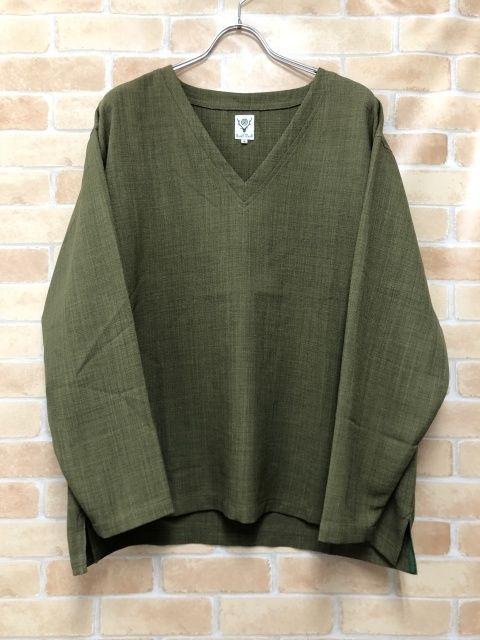 South2 West8(S2W8)◇S.S. V Neck Shirt/Poly Oxford/M/ポリエステル