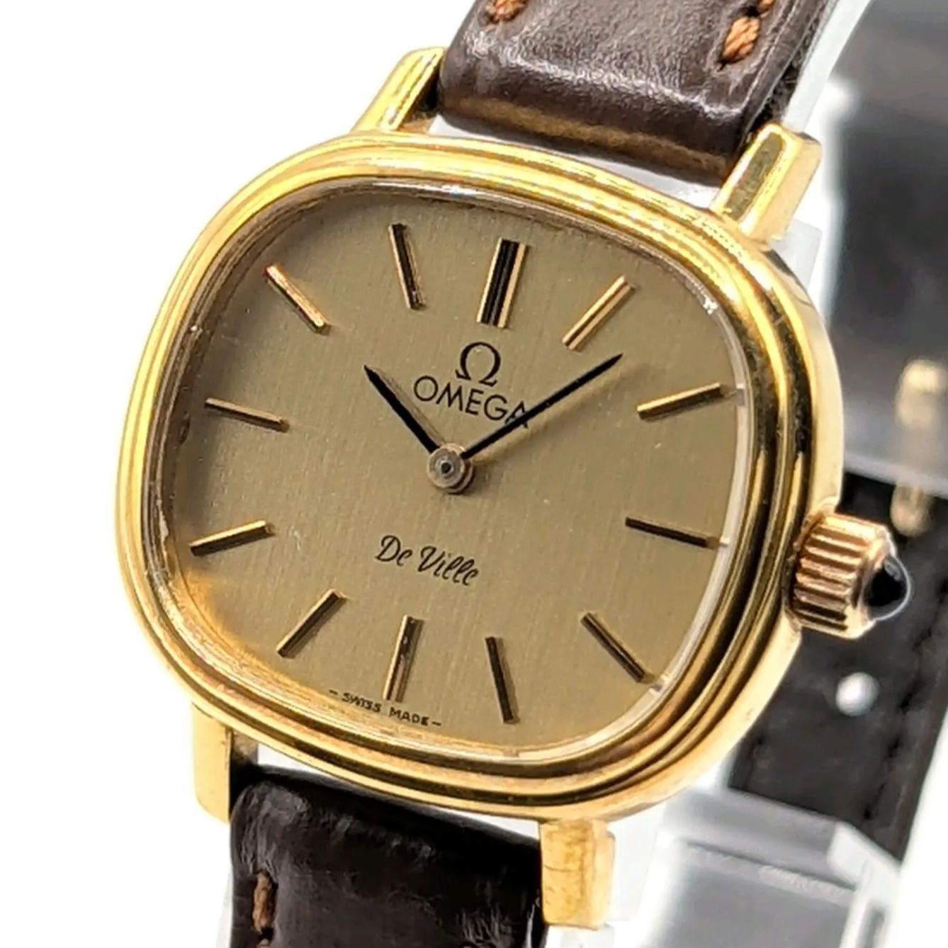 OMEGA DE VILLE Watch Hand-Winding Ladies Square Gold Y2K 00S 