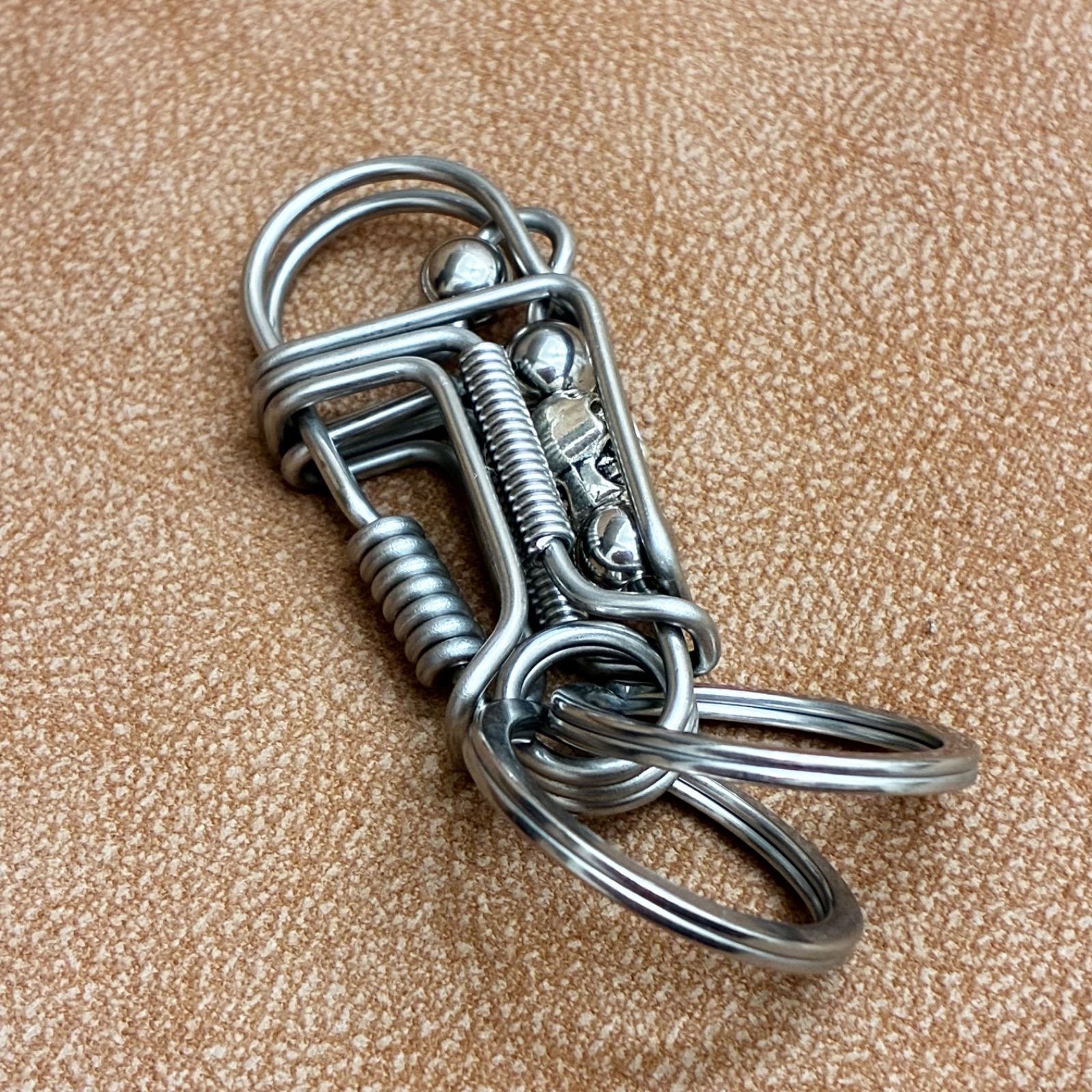 キーフックカラビナ カラビナ シルバー キーチェーン 龍頭 蛇 カラビナ